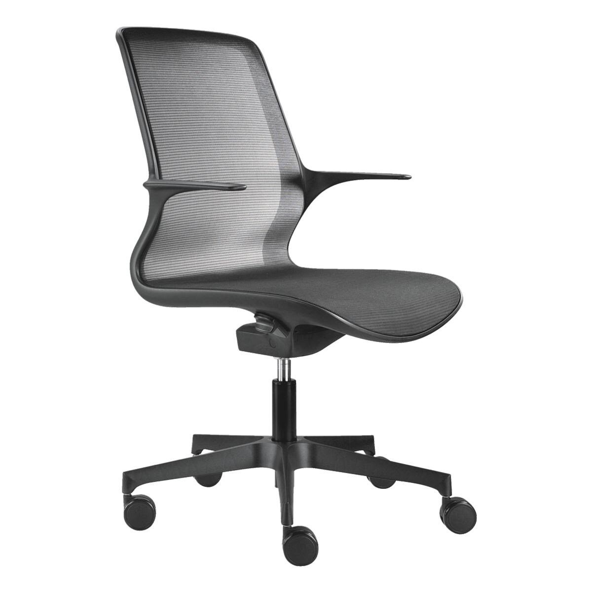 Bisley Schreibtischstuhl Loop, mit Netzrücken und festen Armlehnen