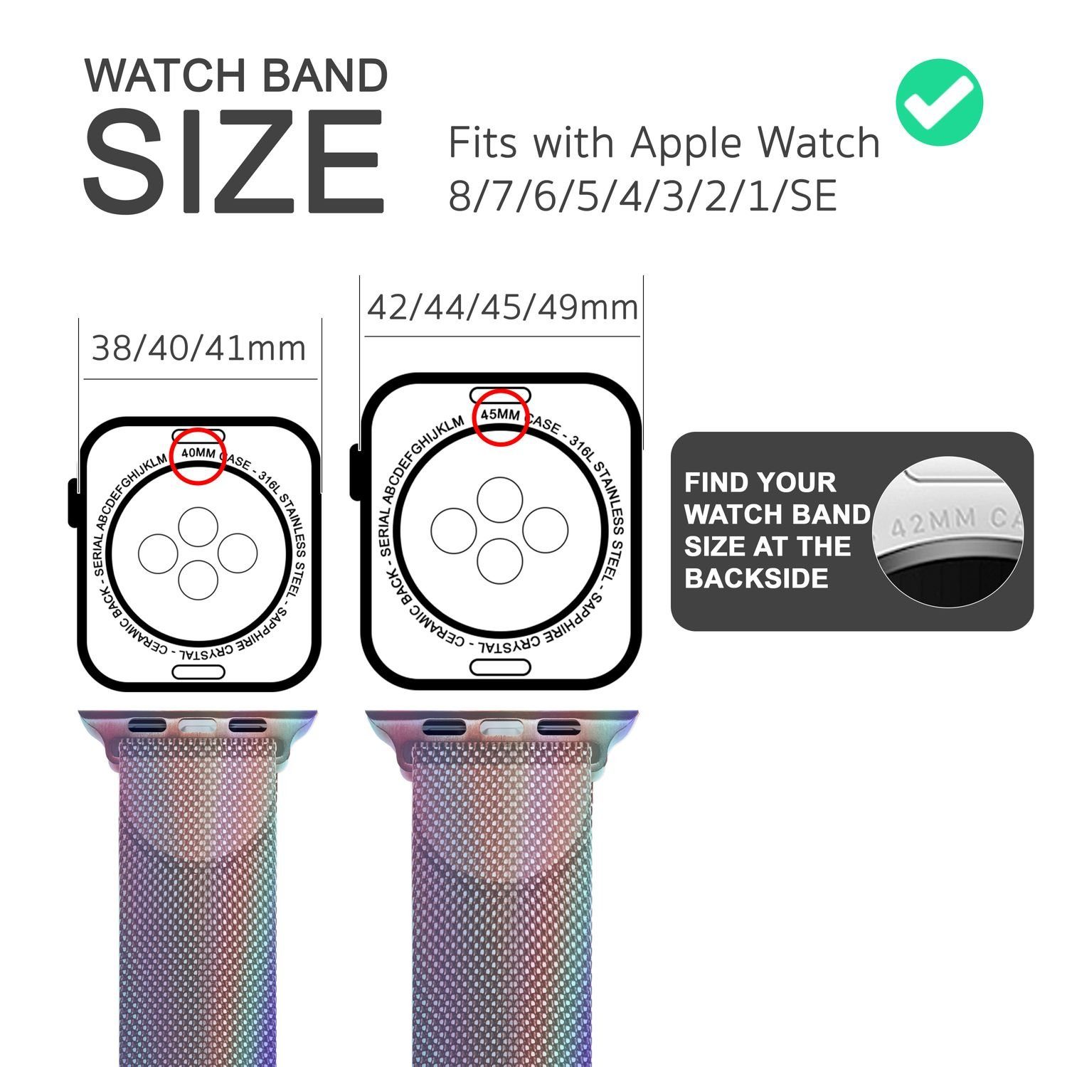 Nalia Smartwatch-Armband Apple Watch 38mm/40/41/42(Serie 10/11), Milanaise Metall Uhr Ersatzband / Magnet Verschluss / Edelstahl Loop