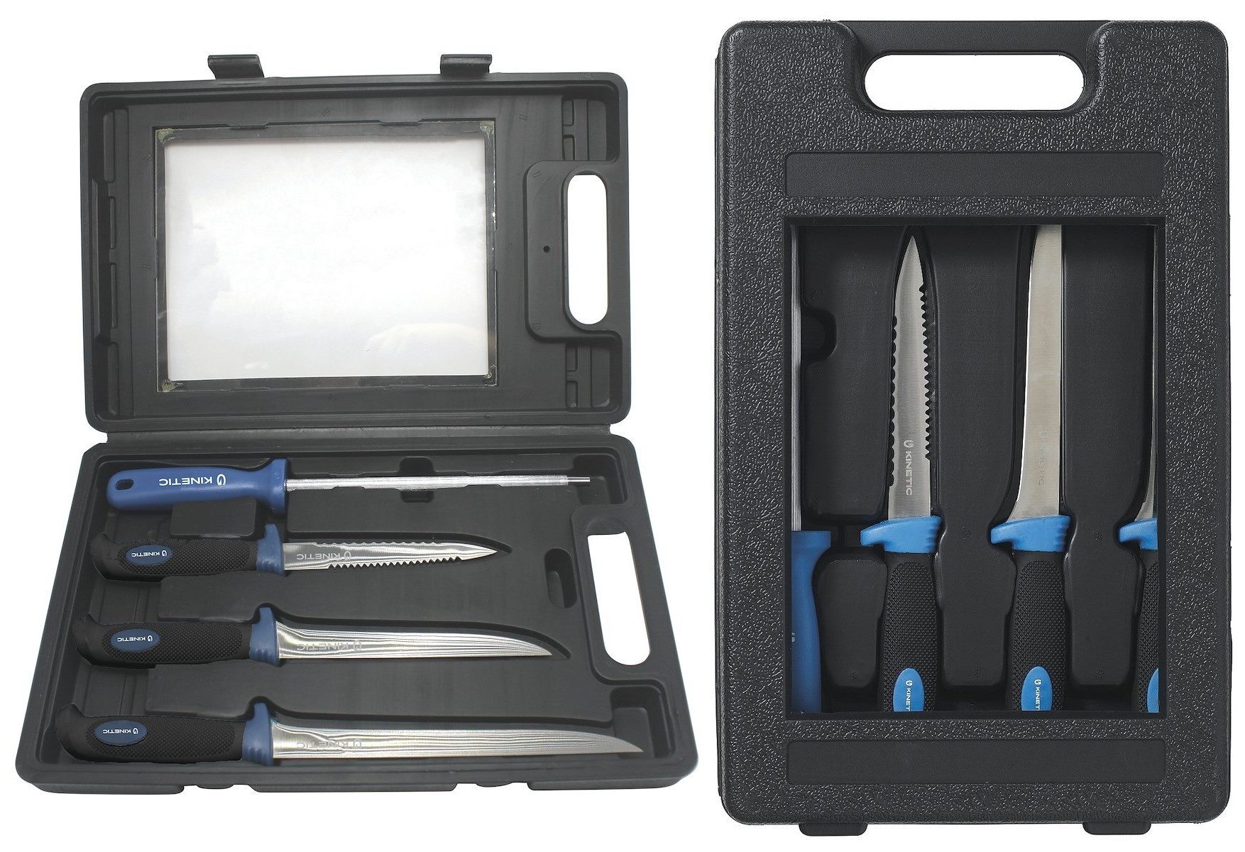Kinetic Filetiermesser Pro Fillet Kit Fieltiermesser SET 4 teilig Schärfer Schupper Knochen, widerstandsfähig, langlebig, rostfreier Stahl
