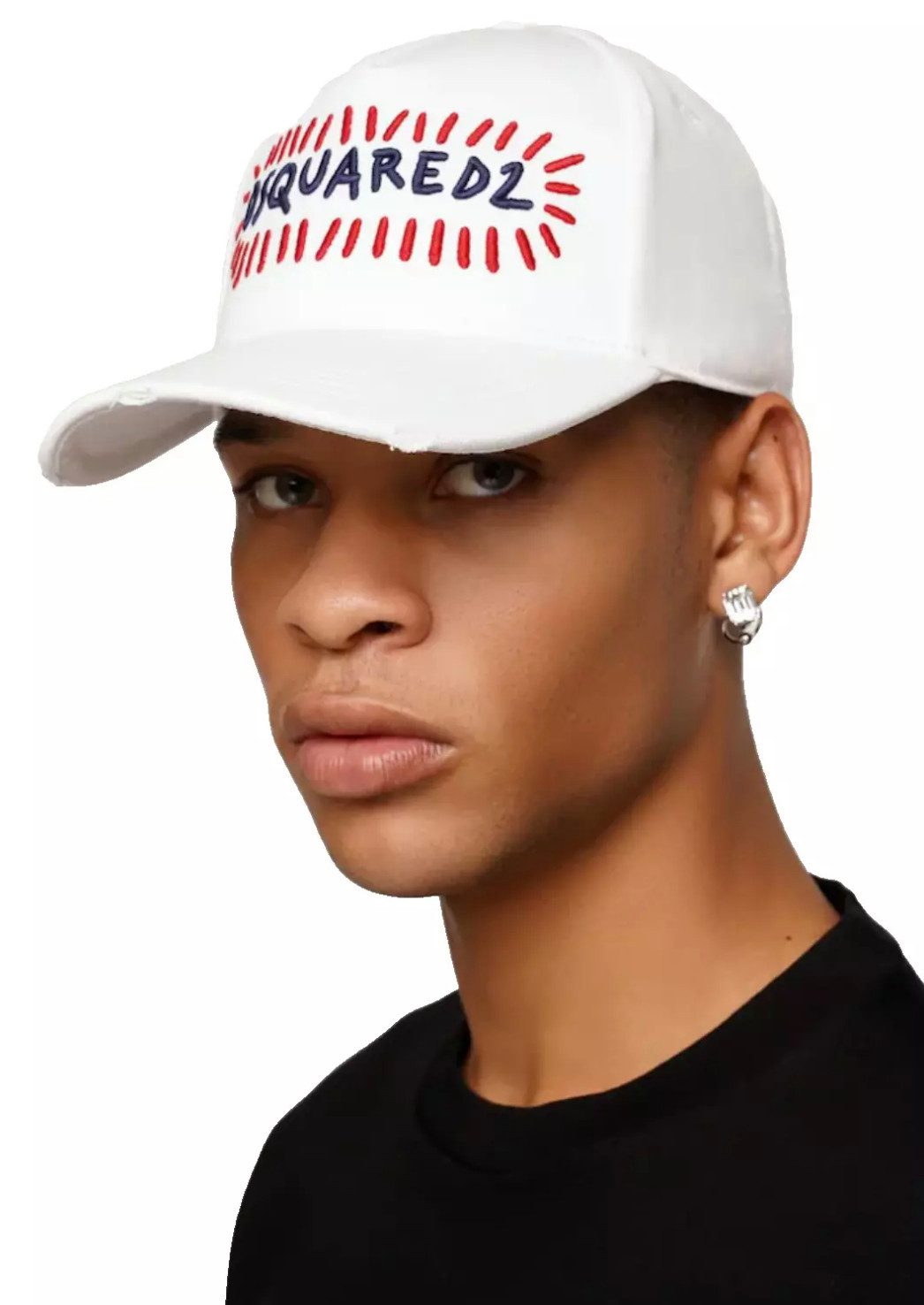 Dsquared2 Baseball Cap Baseballkappe Icon Trucker Cap Dezente Used-Optik mit Distressed-Details an der Krempe