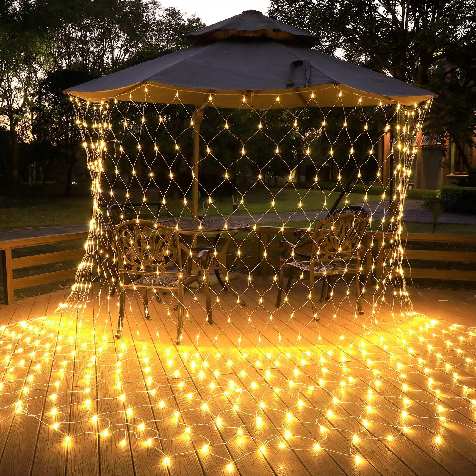 MUPOO LED-Lichternetz LED Lichternetz Netz Lichtervorhang,8 günstig online kaufen