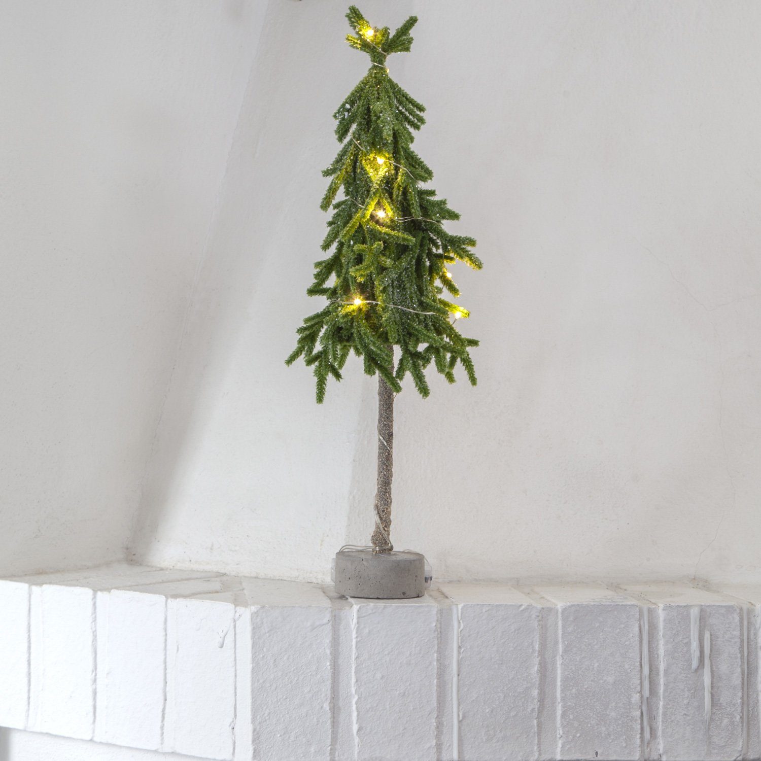 Tischbaum STAR 45cm LED Tischdeko Baum 10 LED LED Adventszeit Batterie TRADING warmweiße