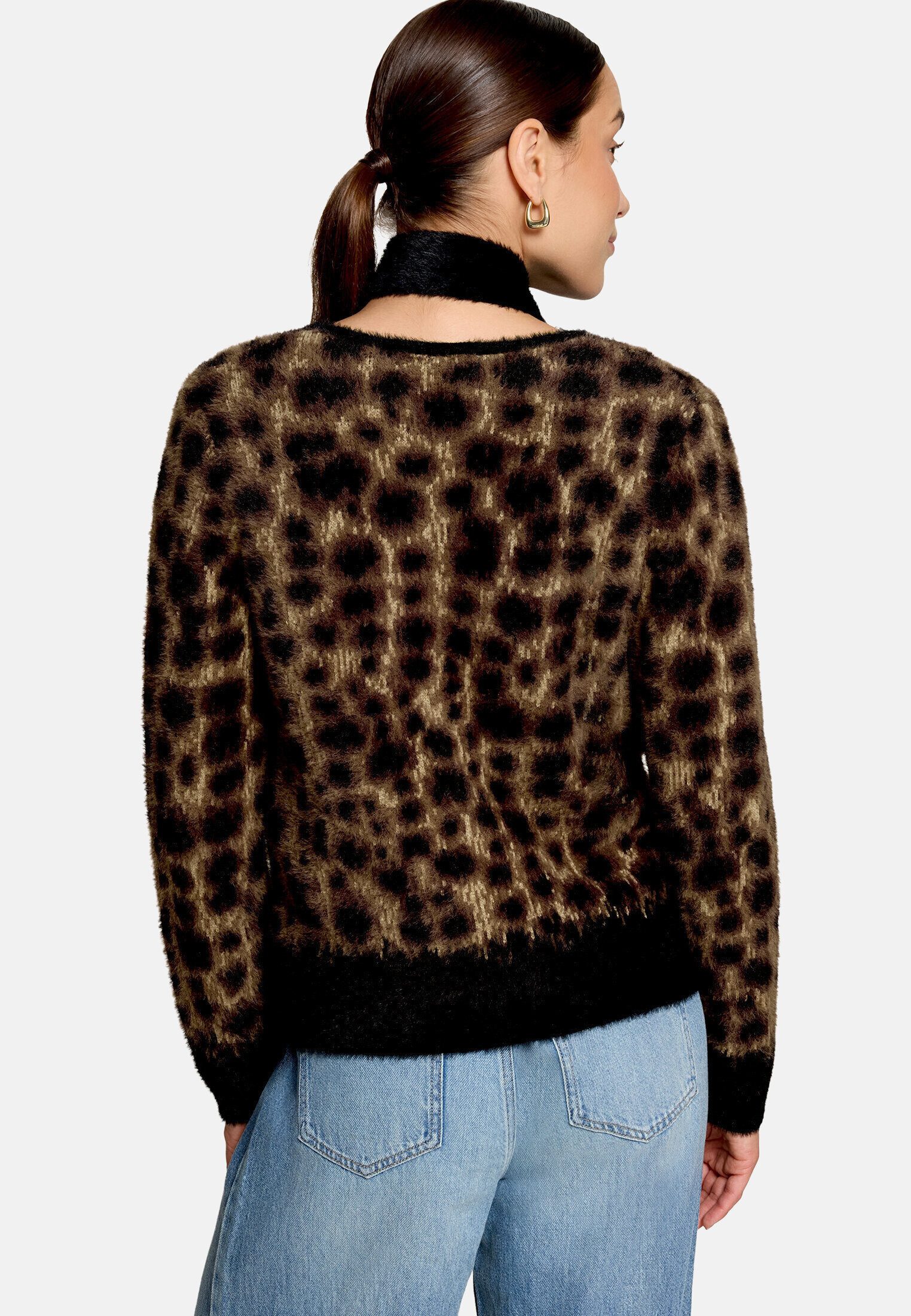Zero Strickjacke Damen mit Jacquard (1-tlg) Material