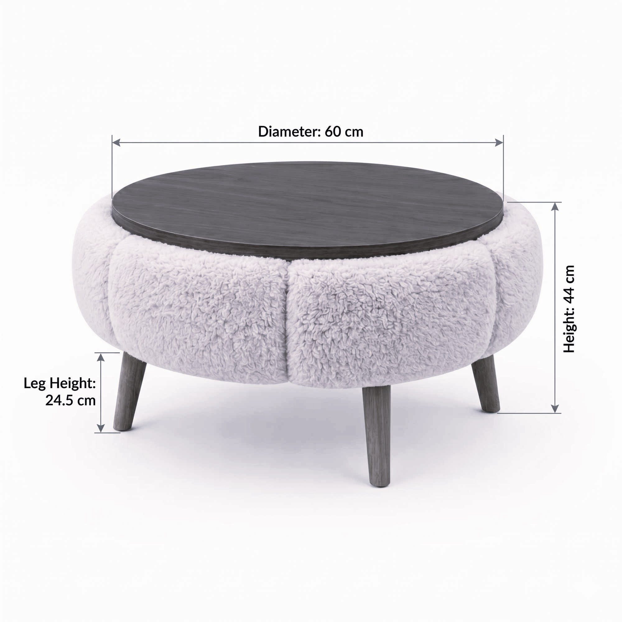 Skye Decor Couchtisch Papatya Couchtisch 60 (1-St), Runde Tischplatte – Bild 4 von 4