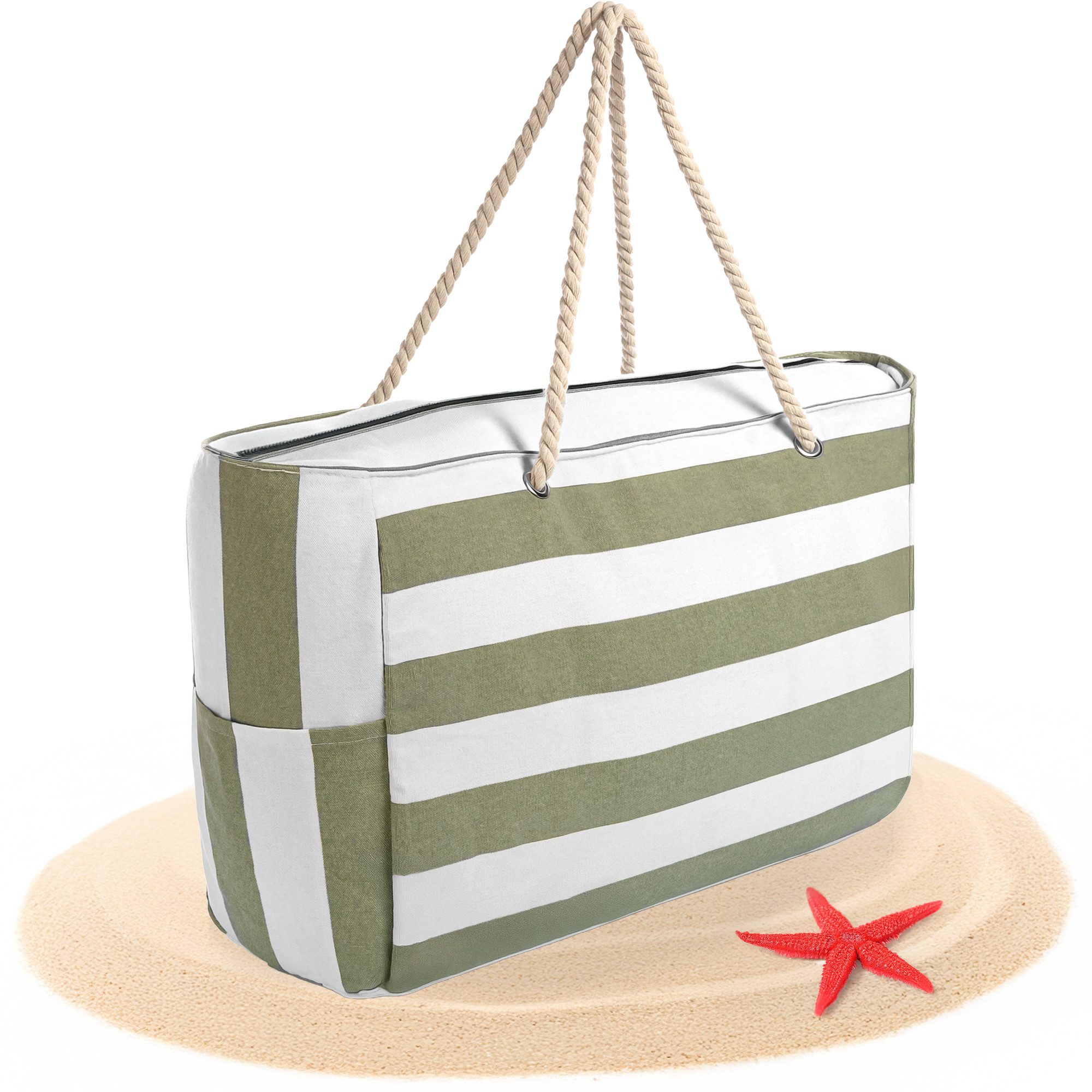 BigDean XL-Strandtasche große Badetasche mit Reißverschluss günstig online kaufen