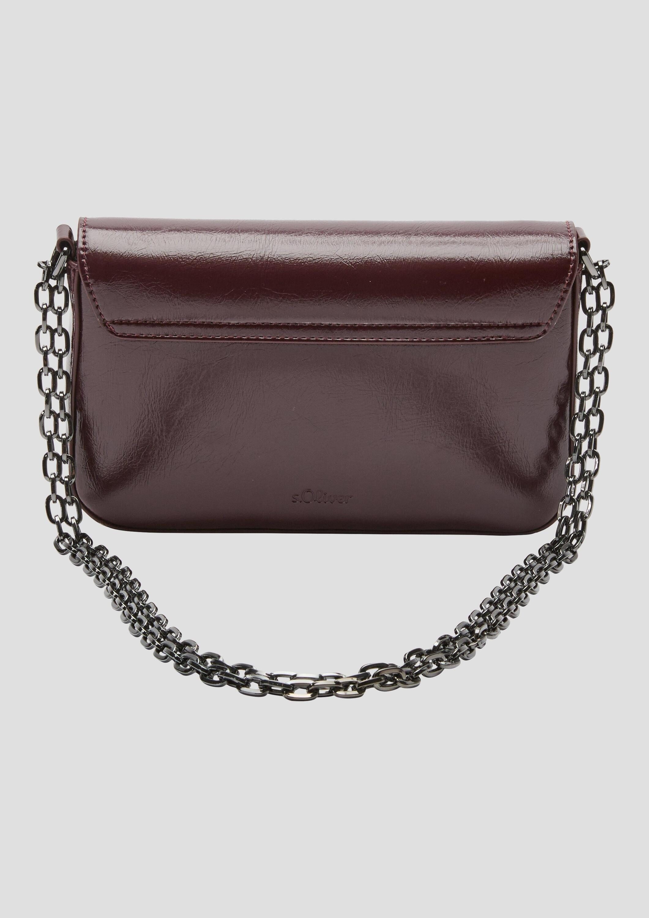s.Oliver Umhängetasche Tasche, Clutch mit Schulterkette und Logo-Gravur auf der Magnetschließe