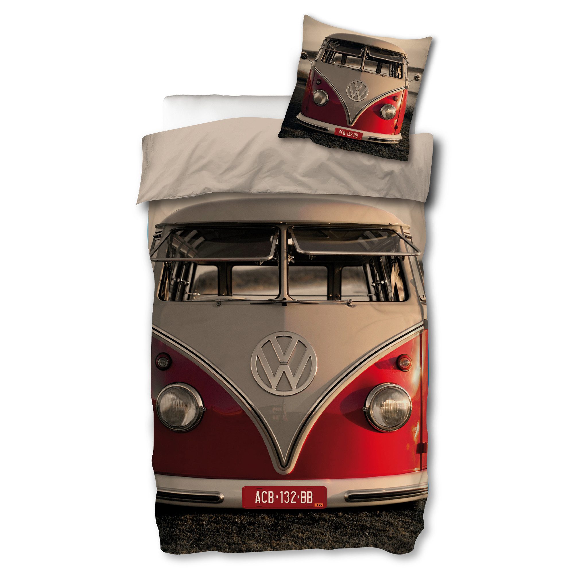 Wendebettwäsche VW Volkswagen Bulli T1 Bettwäsche Linon / Renforcé 049 Bettbezug Retro