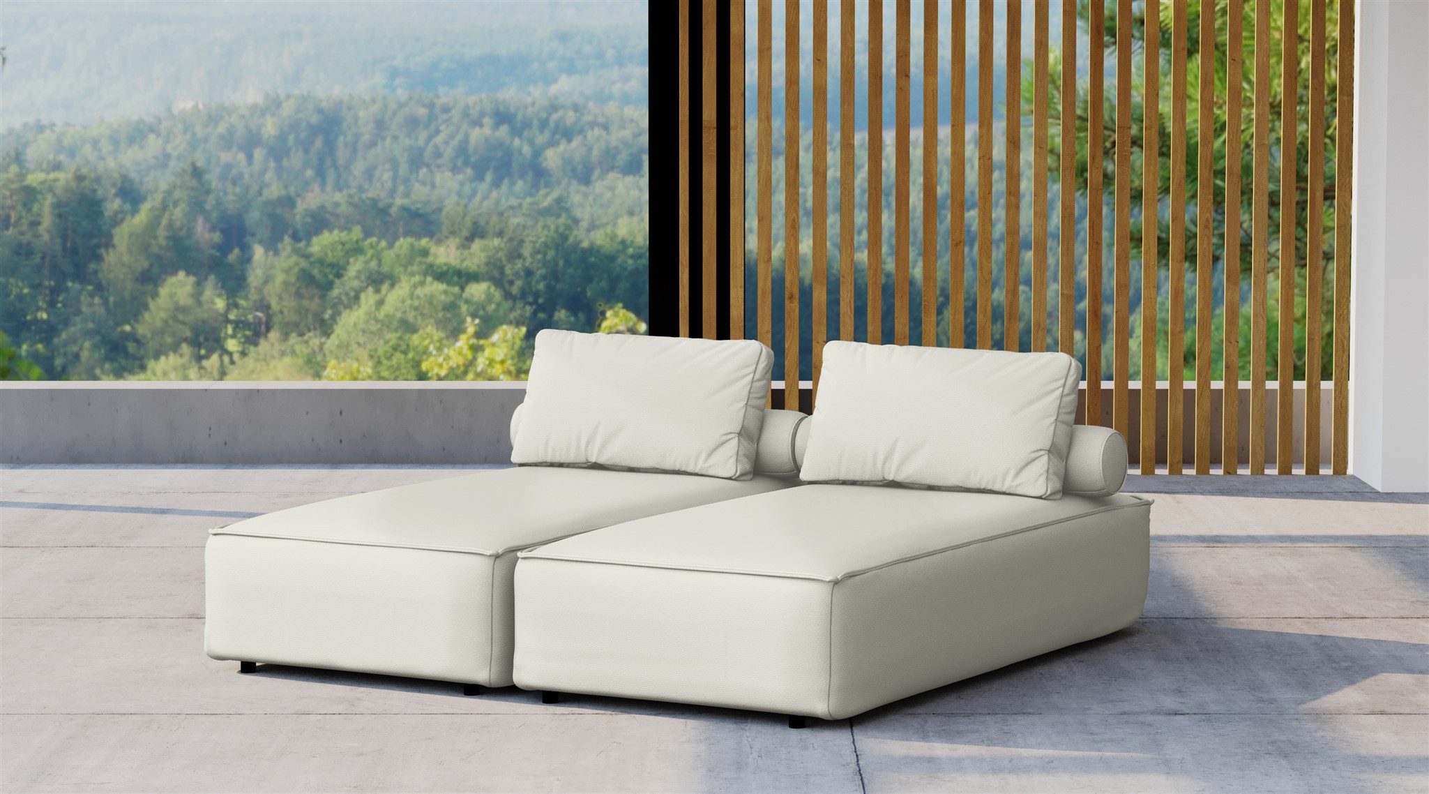 Fun Möbel Gartenliege Chaiselongue Sezlong Liege SUMMER, 2er-Set, 2 St., bestehend aus 2 Einzelliegen, inkl. 2 Rückenkissen und 2 Rollkissen