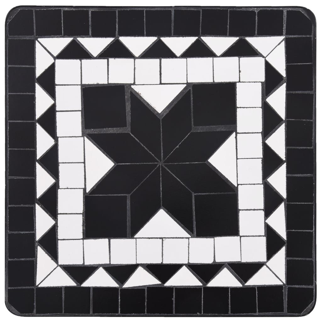 Mosaik St) Keramik Schwarz und Weiß Beistelltisch vidaXL (1 Blumenständer