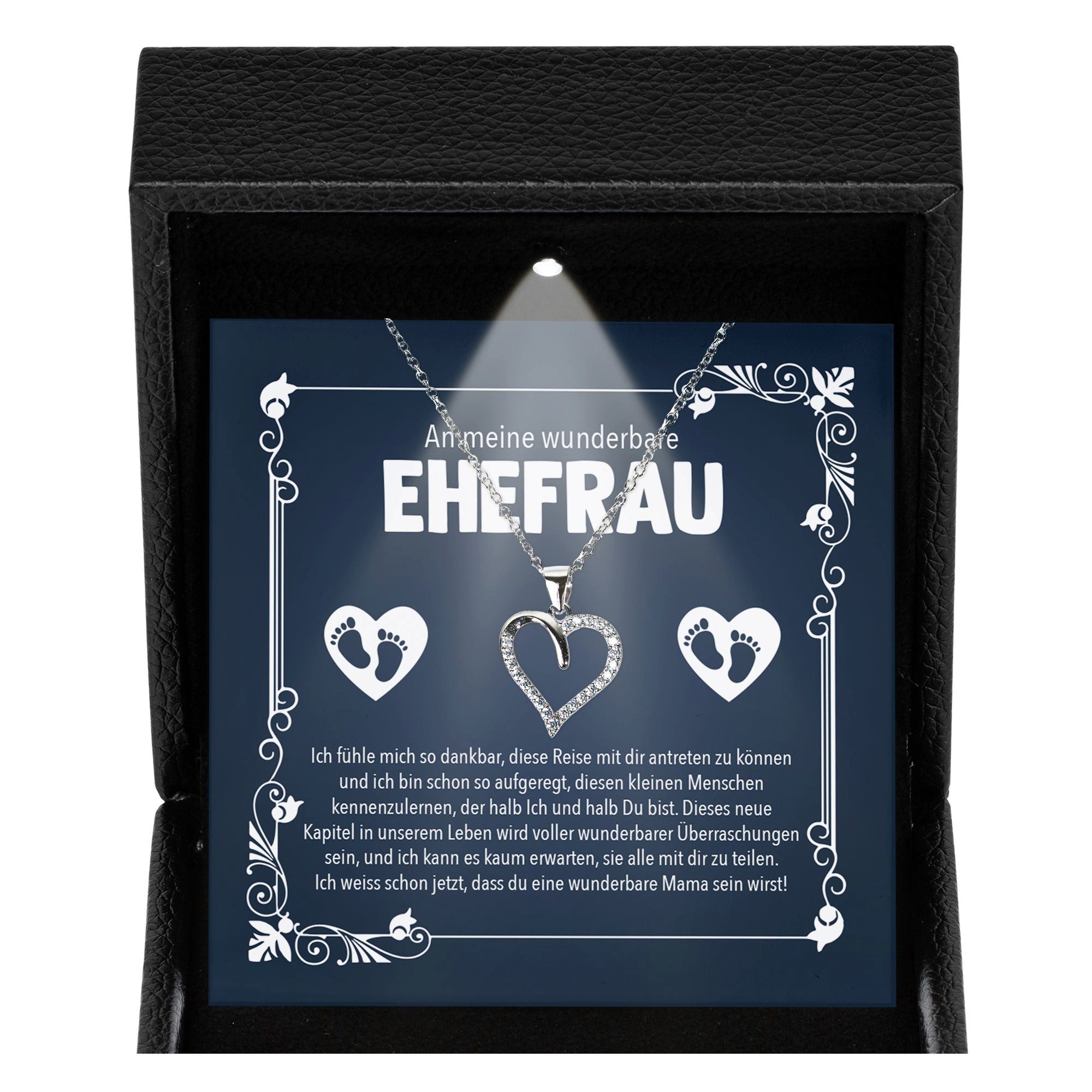 22Feels Schmuckset Schwangerschaft Geschenk Werdende Mama To Be Babyparty Herz Halskette (Geschenkset), Silber 925/000, Geschenkset Made In Germany, Premium Licht Etui
