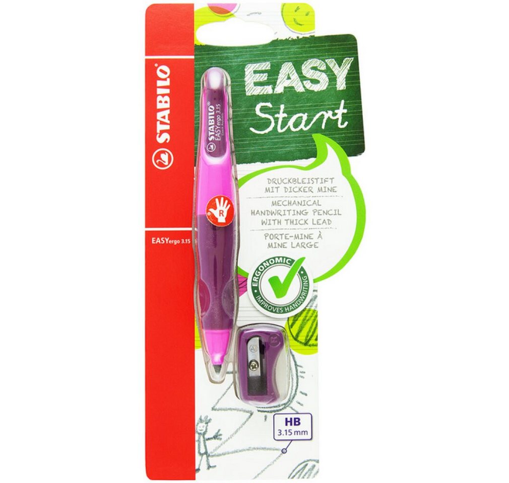 Thumbnail - STABILO Bleistift Druckbleistift Easy Ergo 3,15mm R hellpink-pink Rechtshänder