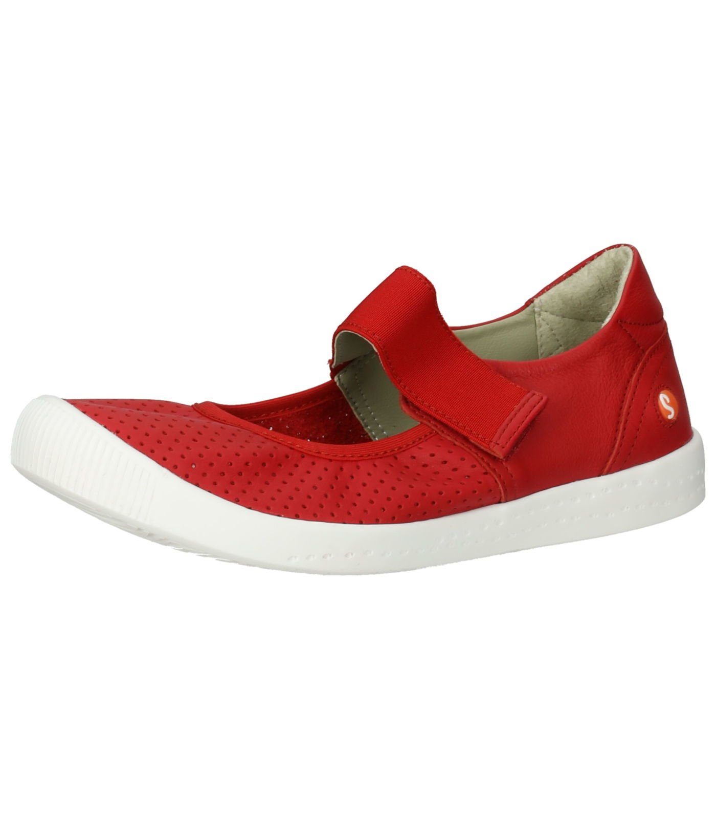 softinos Leder Ballerinas Rot Riemchenballerina