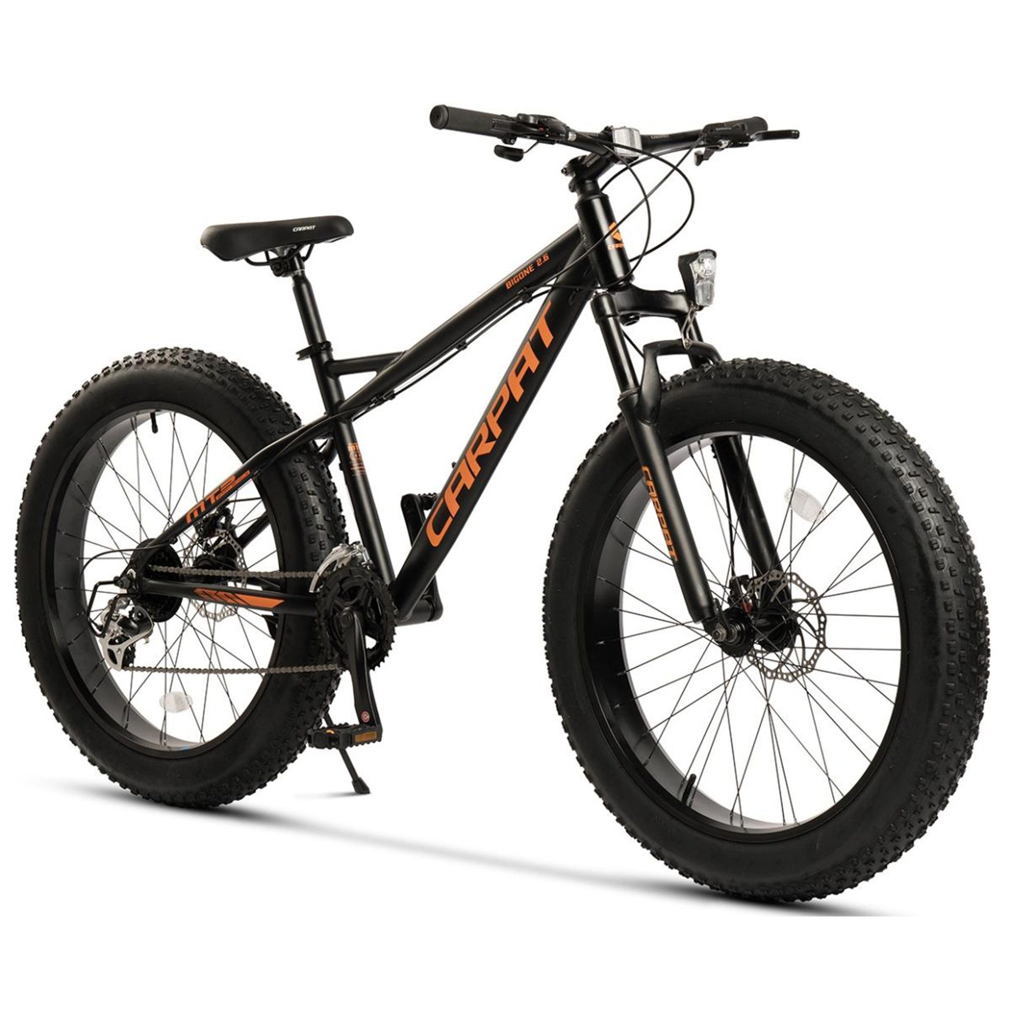 CARPAT SPORT Fatbike 26 Zoll 4.0 Mountainbike MTB für Herren Damen und Jungen, 16 Gang Shimano Altus Schaltwerk, Kettenschaltung, Jugendfahrrad, Hardtail Fahrrad mechanische scheibenbremse