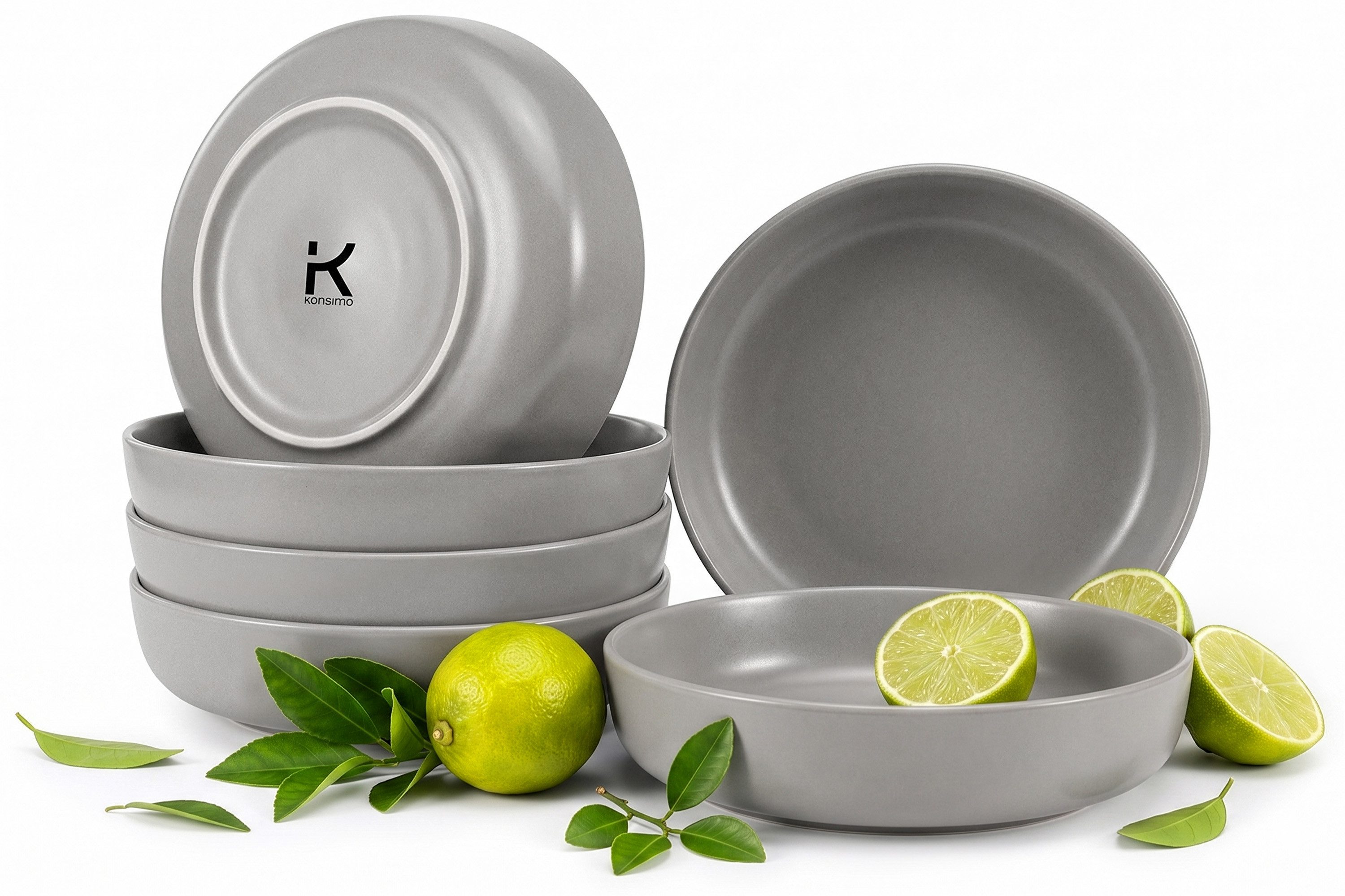 KONSIMO® Teller-Set VICTO Tafelservice hergestellt in der EU (6-tlg), 6 Personen, Steingut, spülmaschinengeeignet, mikrowellengeeignet, 6x Suppenteller – Bild 2 von 5