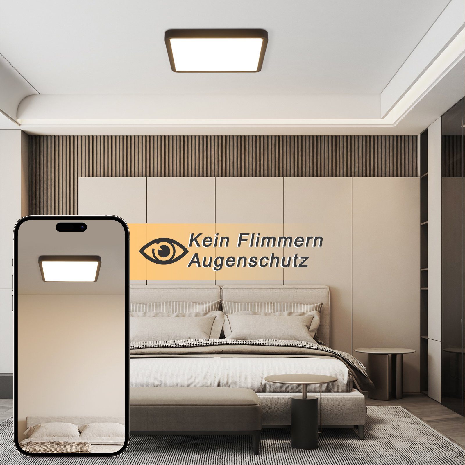 Nettlife LED Deckenleuchte Badezimmer Flach 23cm günstig online kaufen
