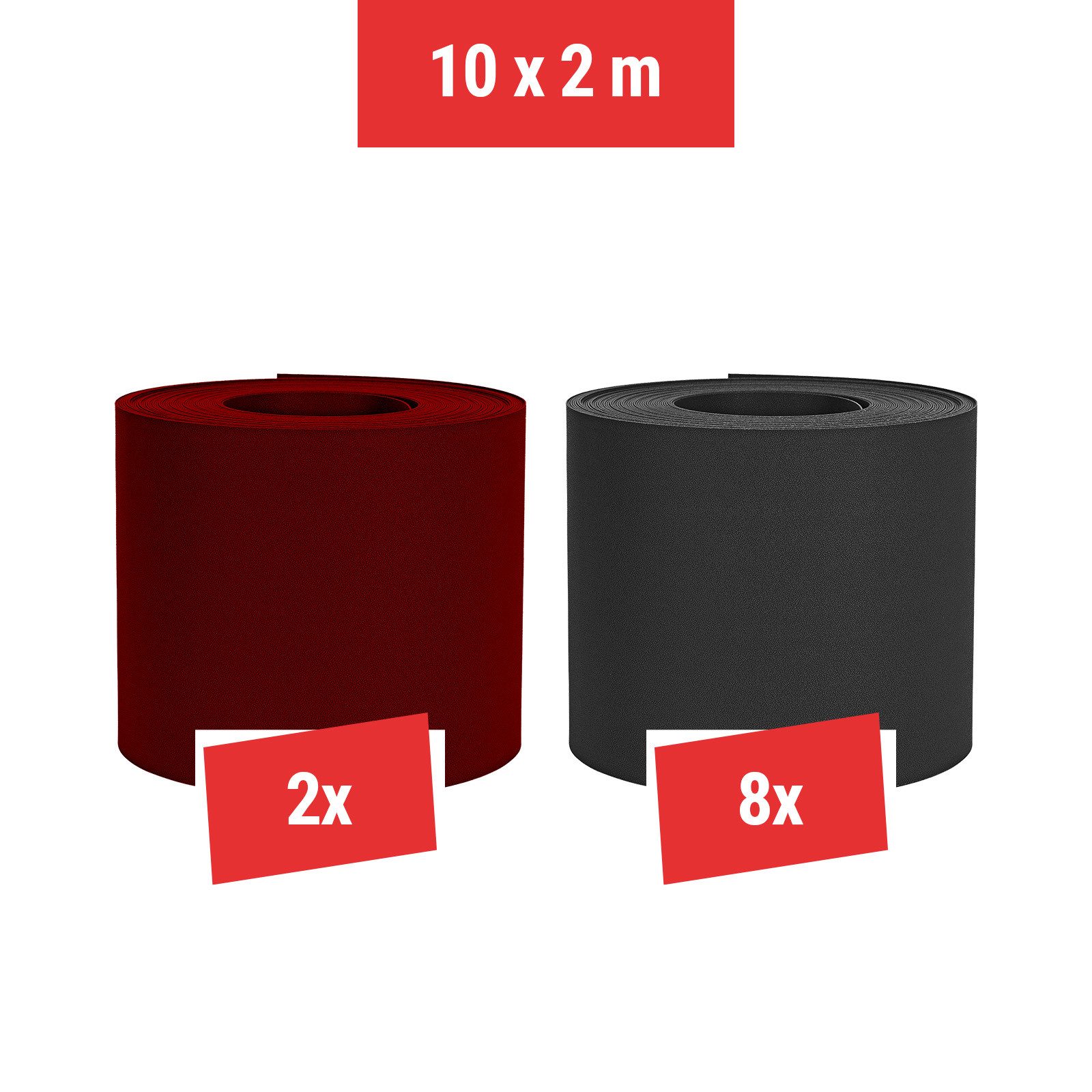 Arvotec Sichtschutzstreifen Sichtschutzstreifen 10x 200 cm verschiedene Farben, keine Klemmschienen nötig