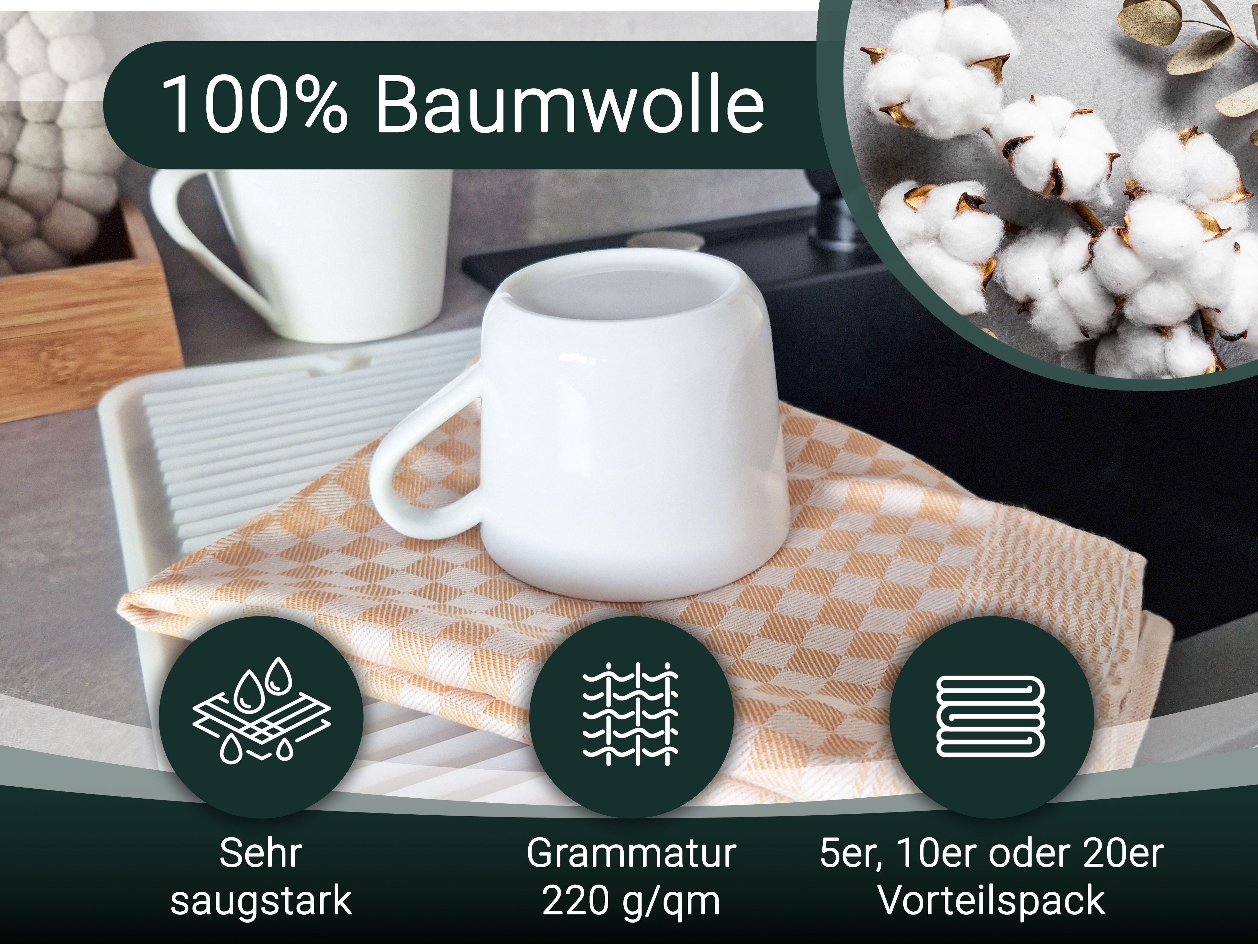 ZOLLNER Geschirrtuch, (Spar-Set, 5-tlg), 46 x günstig online kaufen