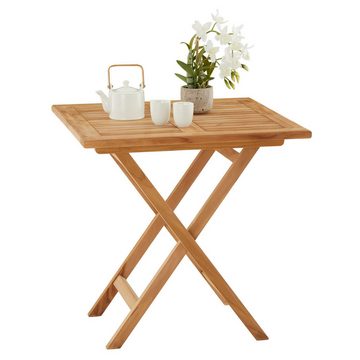 CARO-Möbel Gartentisch, Gartentisch klappbar Garten Beistelltisch Balkontisch Teak Holz teak