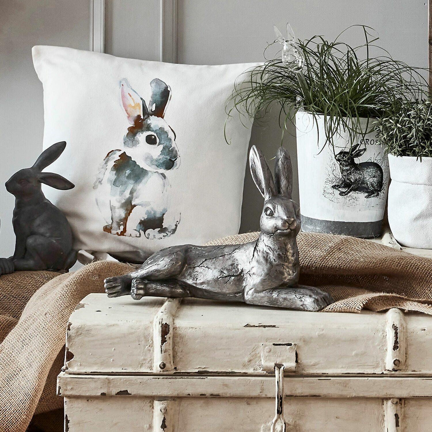 Mirabeau Osterfigur Hase Fiorentin silber