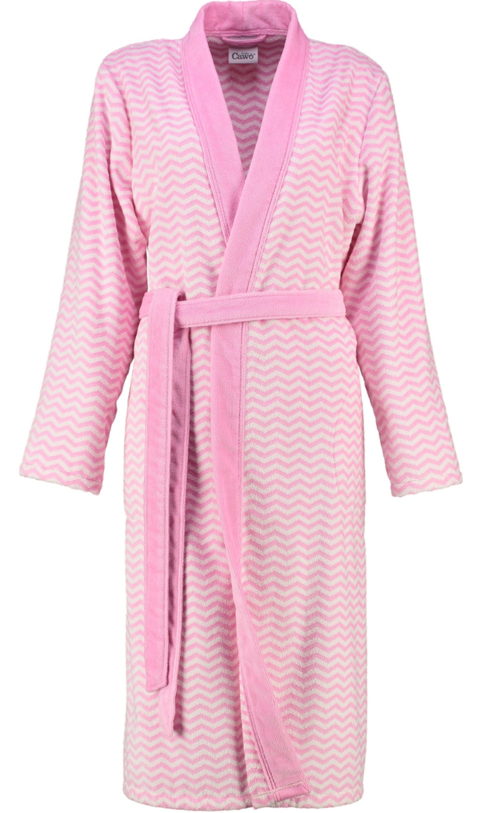 Cawö Damenbademantel, Langform, Baumwolle, Kimono-Kragen, Gürtel, günstig online kaufen