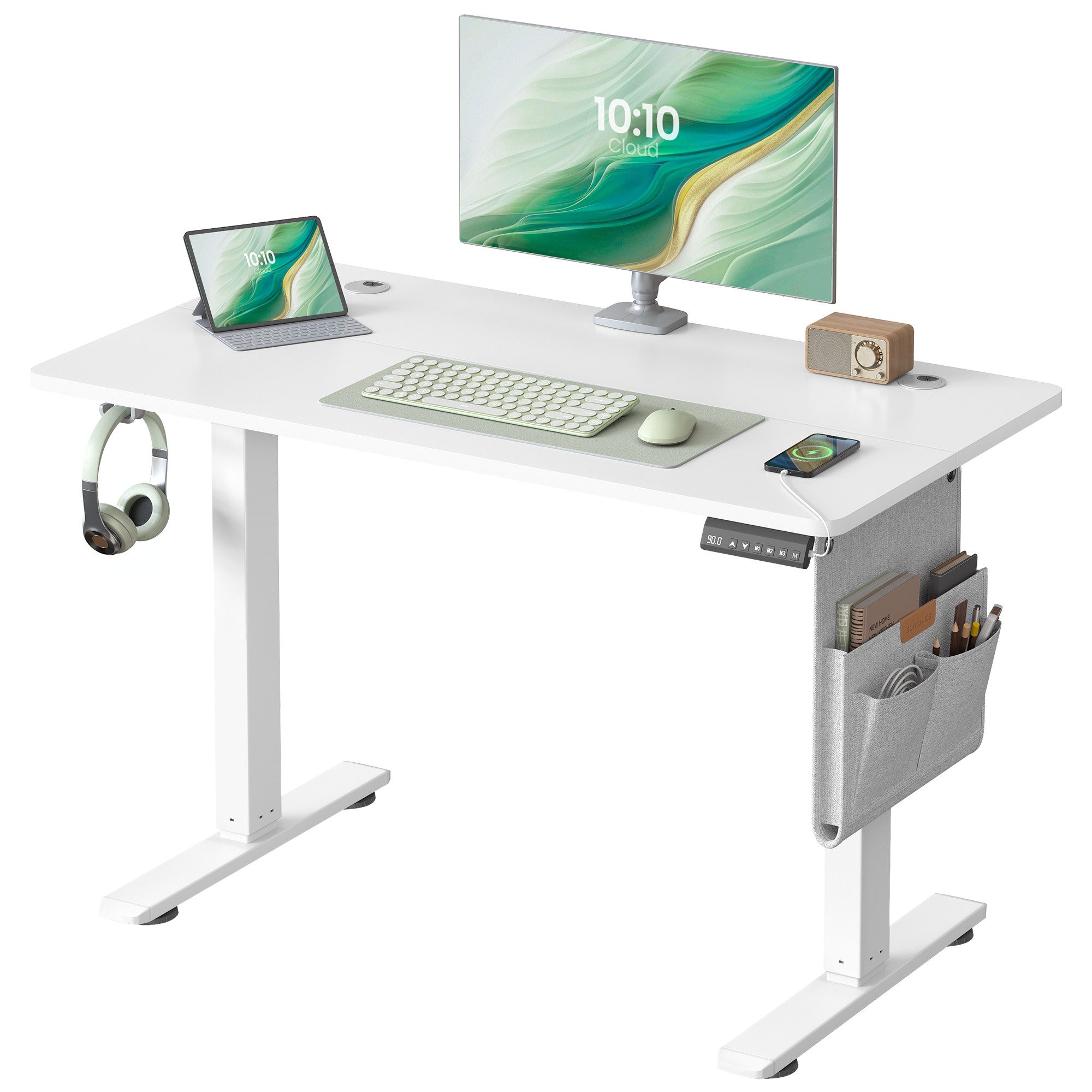 SONGMICS Schreibtisch Höhenverstellbarer elektrisch, 120/140/160/180 cm günstig online kaufen