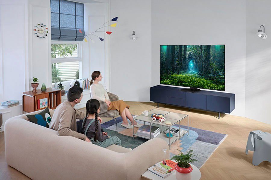 Samsung HDR, 4K, Gaming cm/65 Quantum Zoll, Smart-TV, Prozessor Quantum Neo GQ65QN85CAT (163 Hub) LED-Fernseher Neural