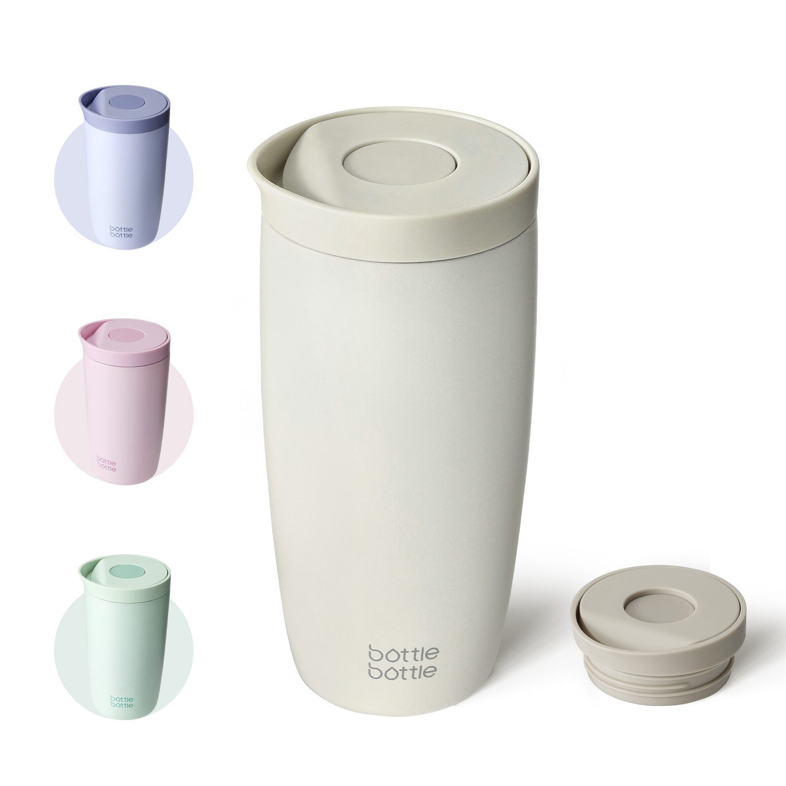 BOTTLE BOTTLE Thermobecher Premium Isolierbecher aus Edelstahl, 500ml, auslaufsicher, 1-tlg., Edelstahl, Quick-Press-Verschluss, doppelwandig, hält Getränke lange heiß & kalt