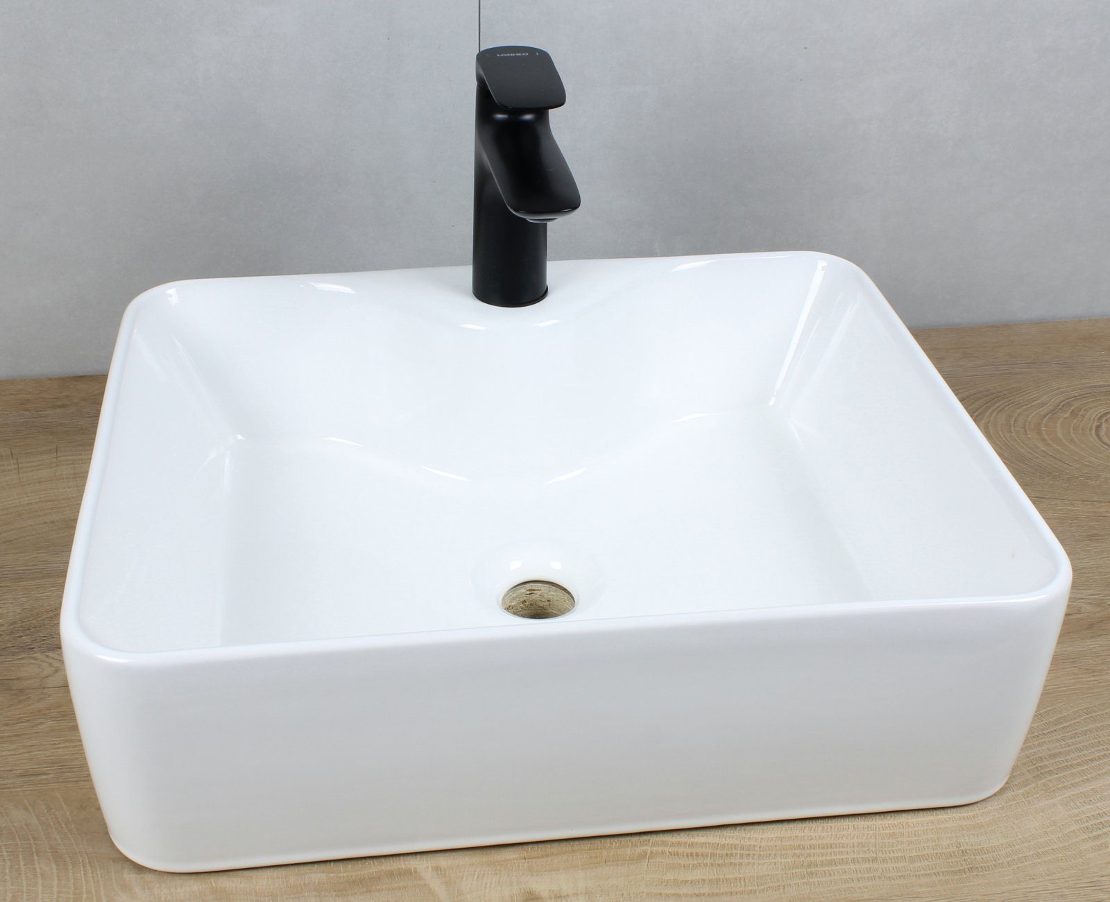 HAGO Aufsatzwaschbecken Keramik Waschbecken rechteckig abgerundet günstig online kaufen