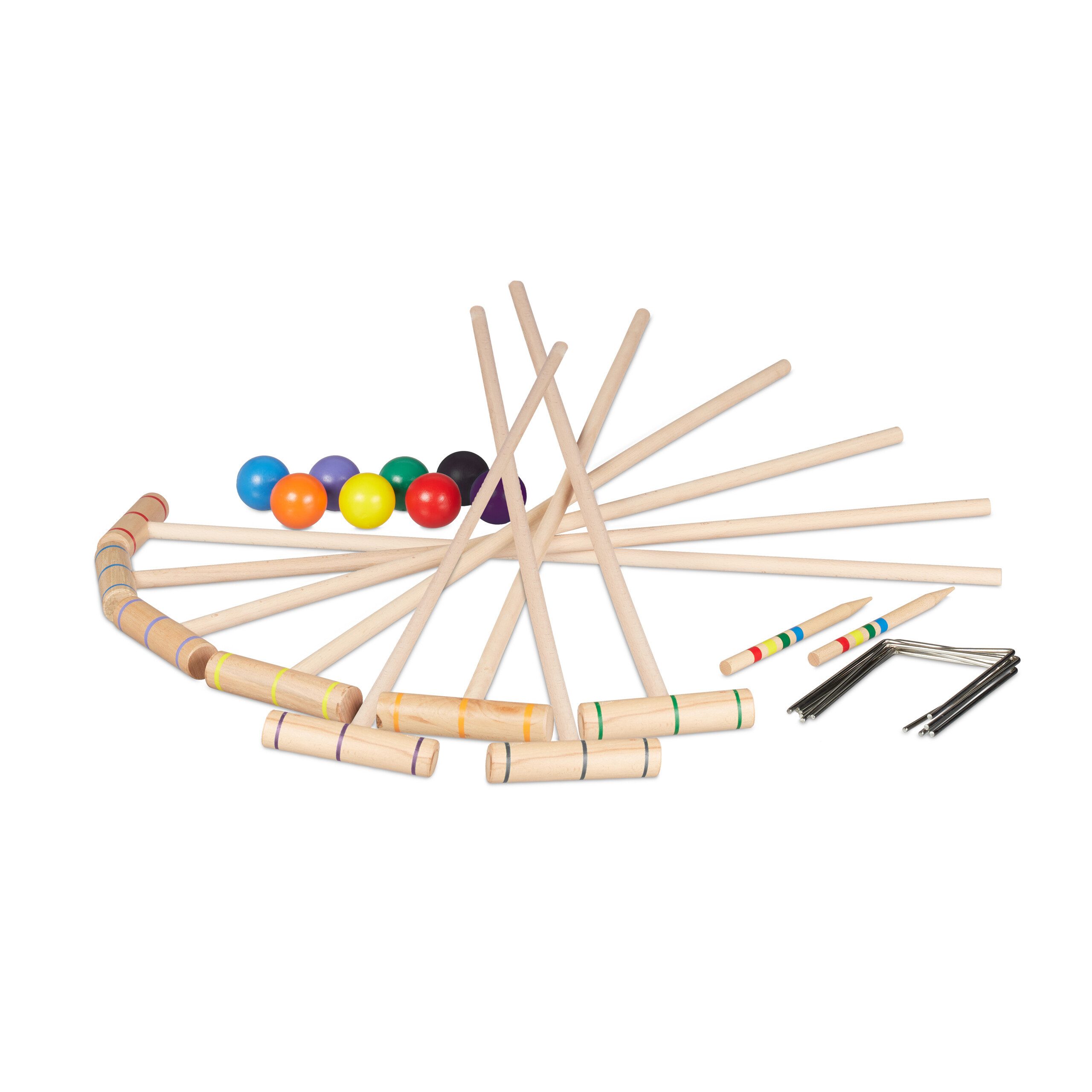 Spielzeug-Gartenset Krocket Spiel für Kinder & Erwachsene