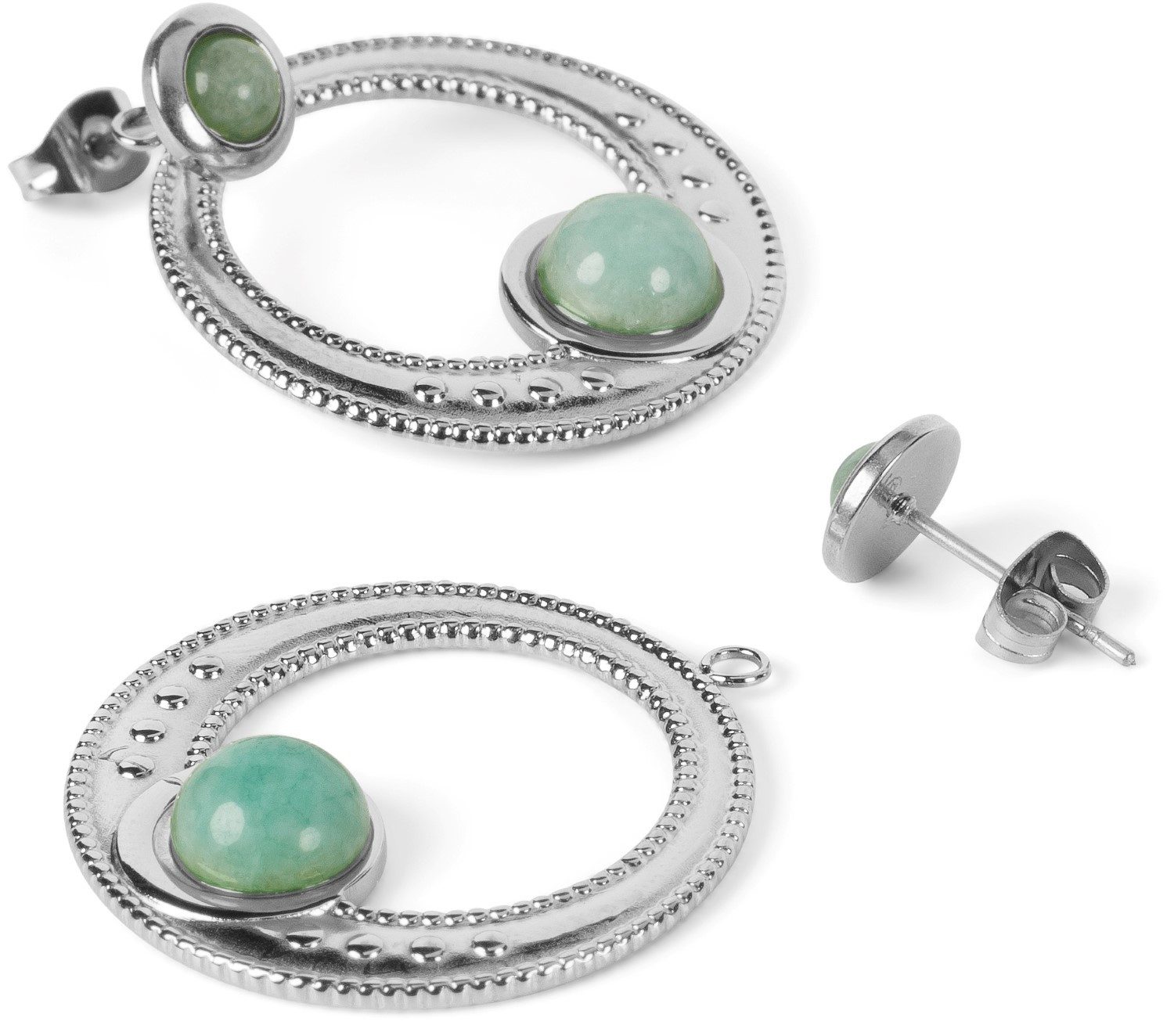 styleBREAKER Paar Ohrhänger 2 in 1 Statement Ohrringe mit Amulett Anhänger (2, 2-tlg)