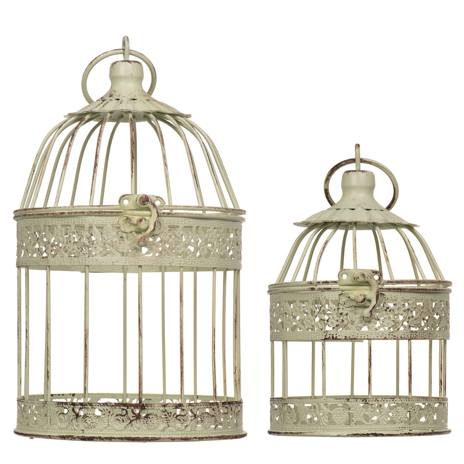 Moritz Vogelkäfig Vogelkäfig rund weiss klein 2er set CB-98-W