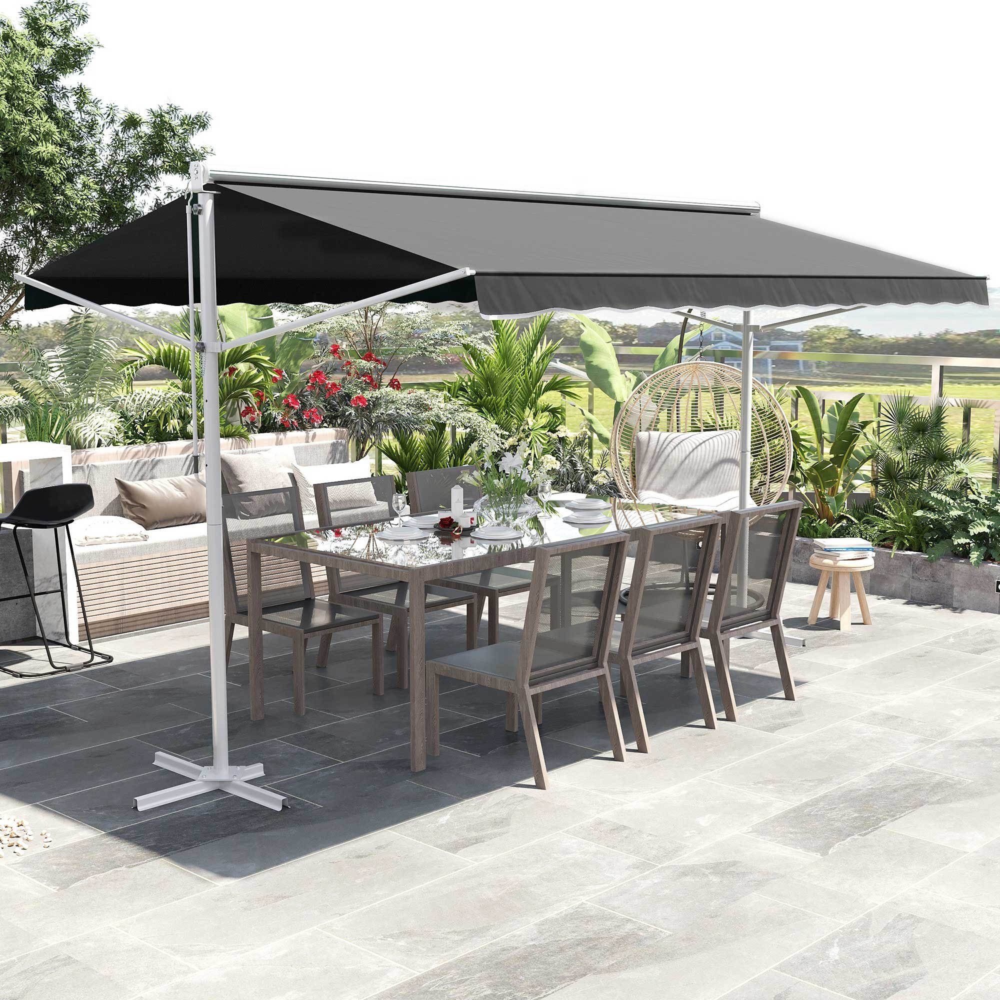 Outsunny Markise Gartenmarkise mit Faltarm Terrasse günstig online kaufen