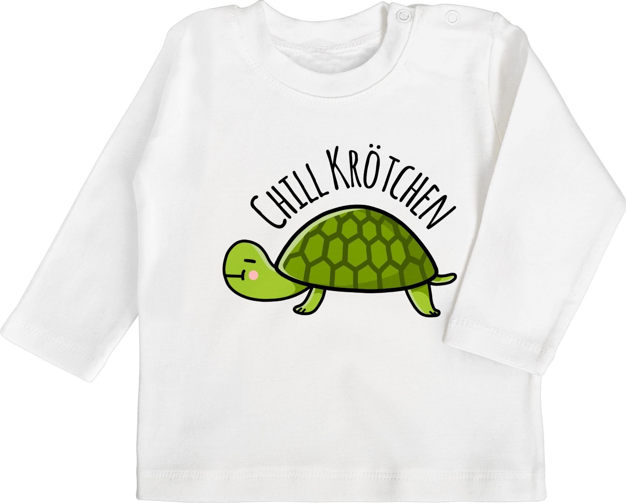 Shirtracer T-Shirt Chill Krötchen Schildkröte Animal Weiß Baby 2 Print Tiermotiv