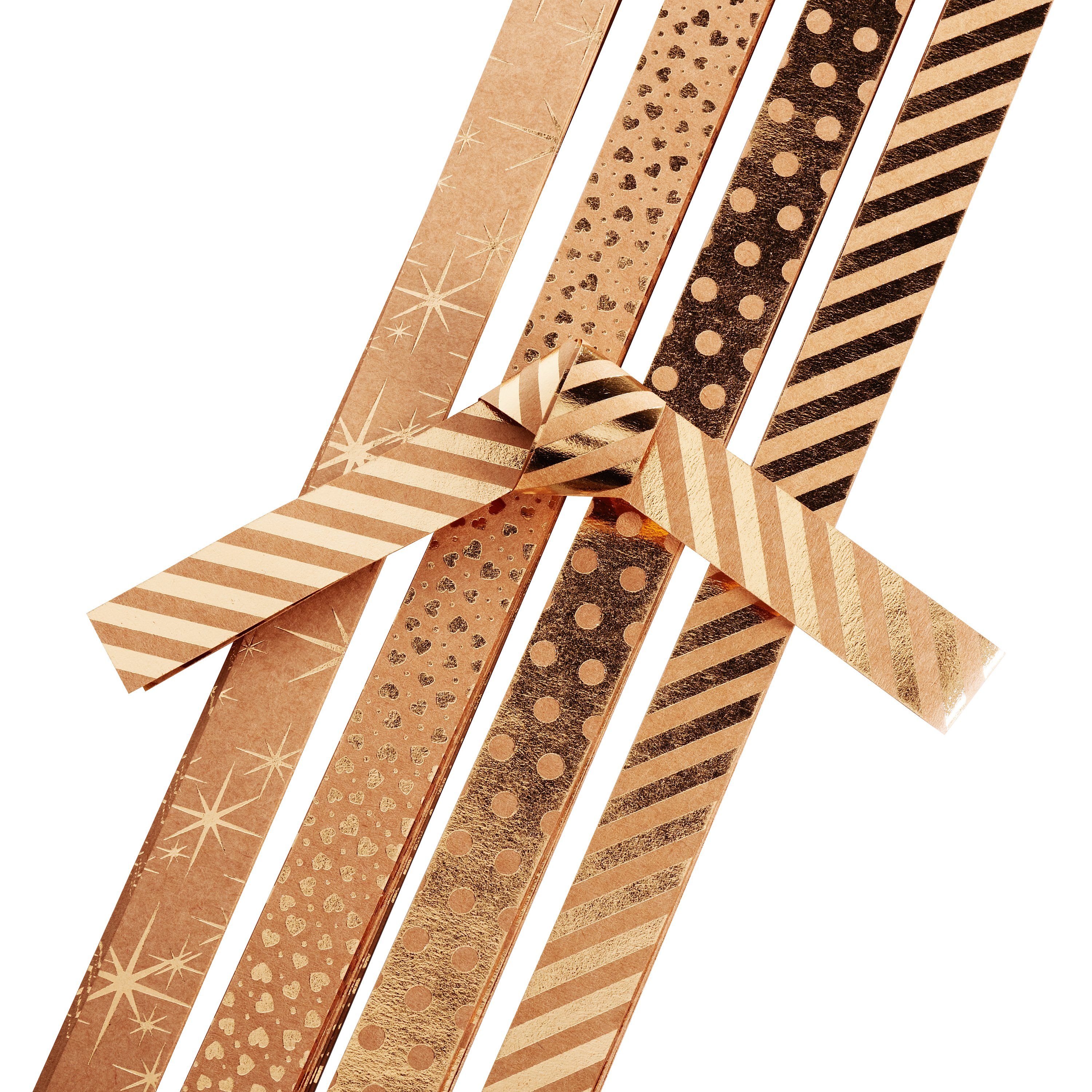Gebrüder Bertels Papiersterne Papierstreifen Gold, 24 Striefen 15 mm