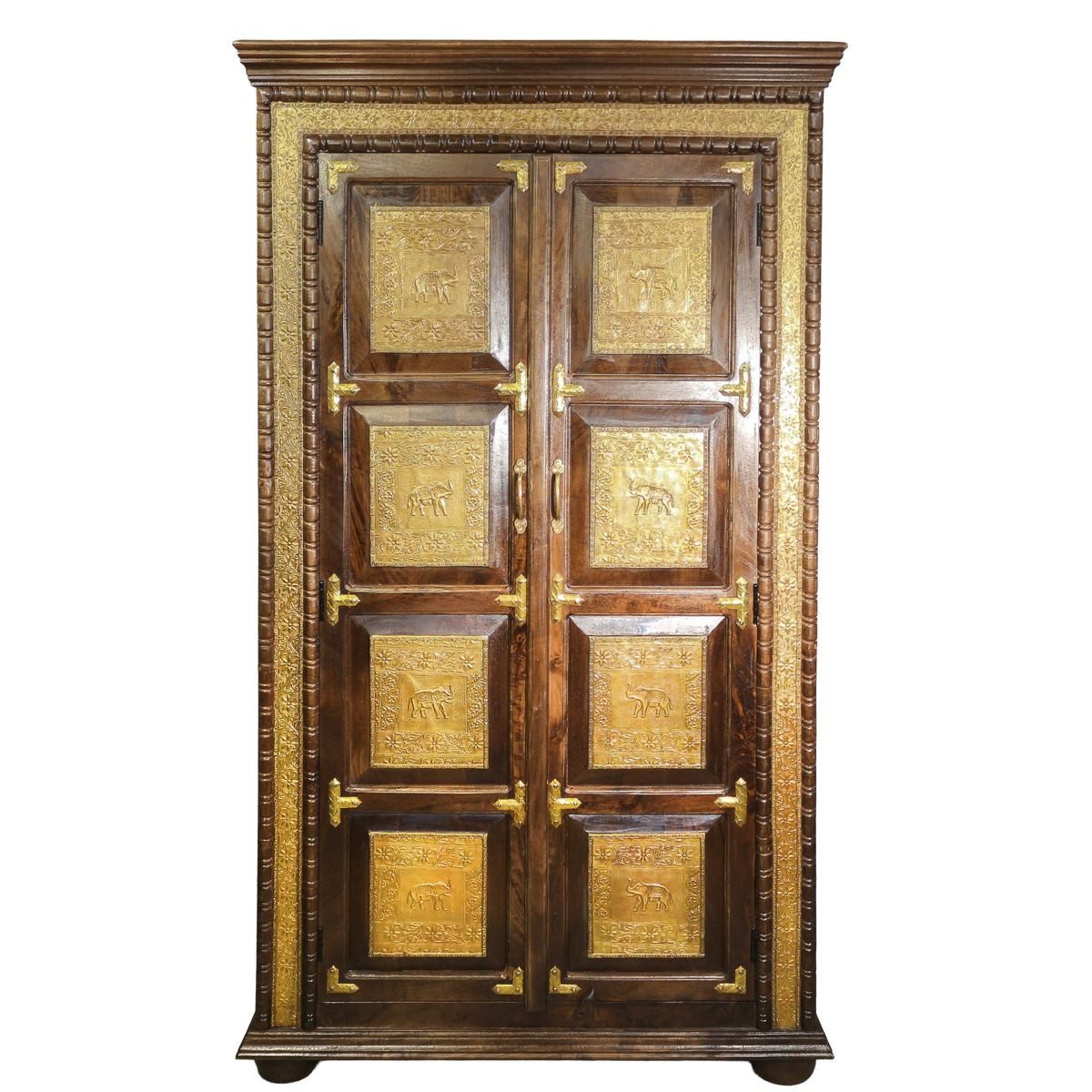 Oriental Galerie Mehrzweckschrank Braun Gold Schrank Vanita Indien 180 cm