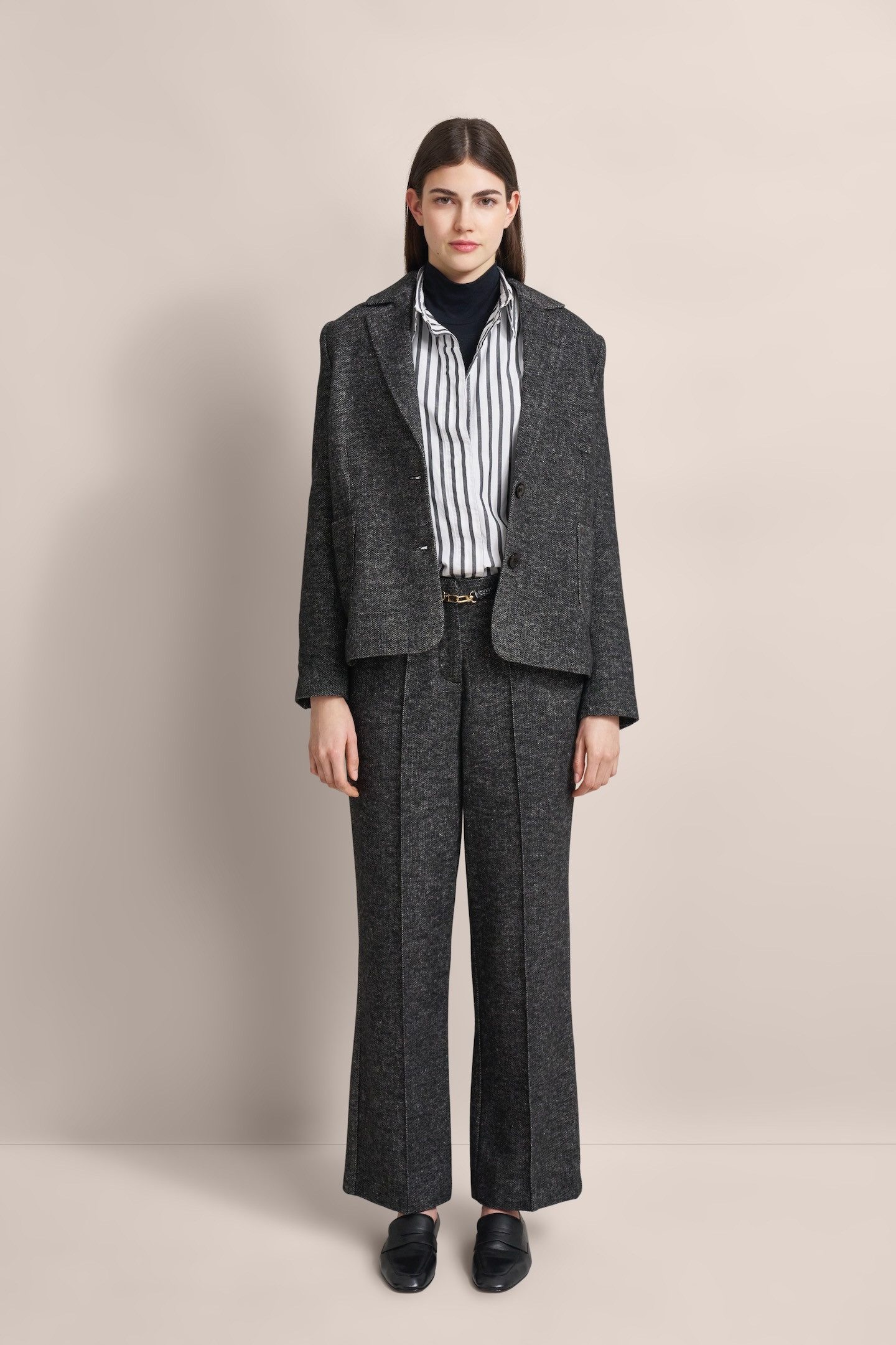 bugatti Langarmbluse mit verdeckter Knopfleiste