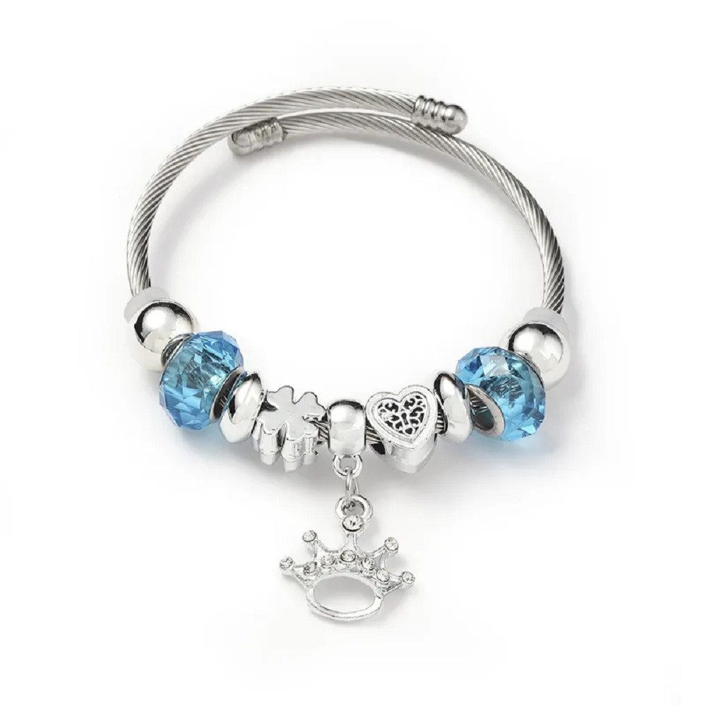 Eyecatcher Armkette Charm-Armband mit blauen Kunststoffperlen günstig online kaufen