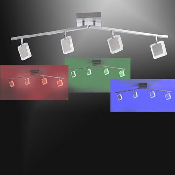 click-licht LED Deckenleuchte Q-Smart LED Deckenleuchte Q-Vidal in Silber RGBW, Fernbedienung: Ja, Leuchtmittel enthalten: Ja, fest verbaut, LED, warmweiss, Deckenlampe, Deckenbeleuchtung, Deckenlicht