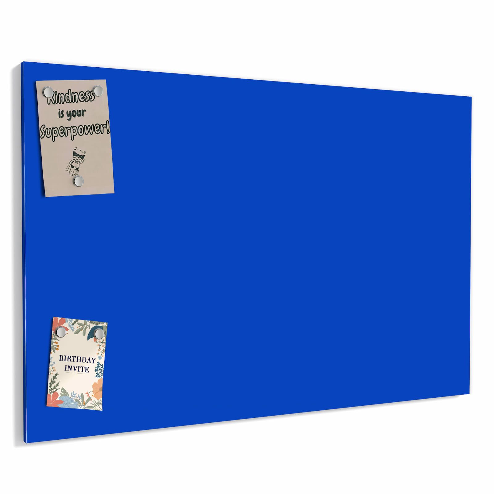 Primedeco Memoboard Metall Königsblauer Hintergrund III – beschreibbar & magnetisch, (Inklusive Stift, Magnete und Montagematerial, 1-tlg., 9 verschiedene Größen), Magnetisch und Beschreibbar