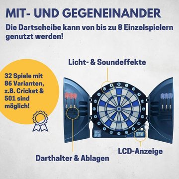 B Best Sporting Dartautomat Dart Set Cambridge Xtra mit 12 Dartpfeilen & 24 Ersatzspitzen, Dartscheibe elektronisch im hochwertigen Set