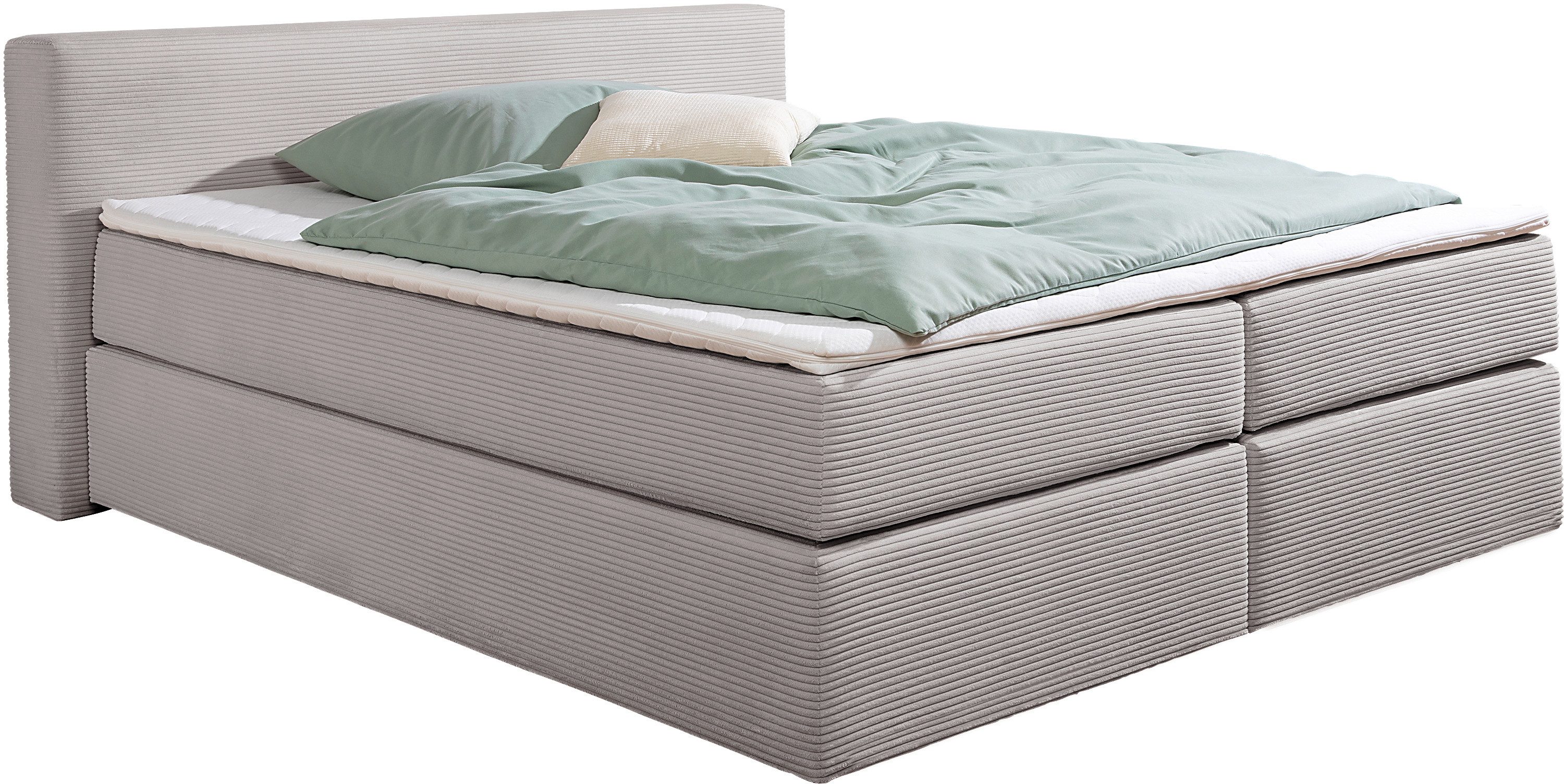 andas Boxspringbett "Åby", In Cord Bezug, wahlweise mit und ohne Matrazte e günstig online kaufen