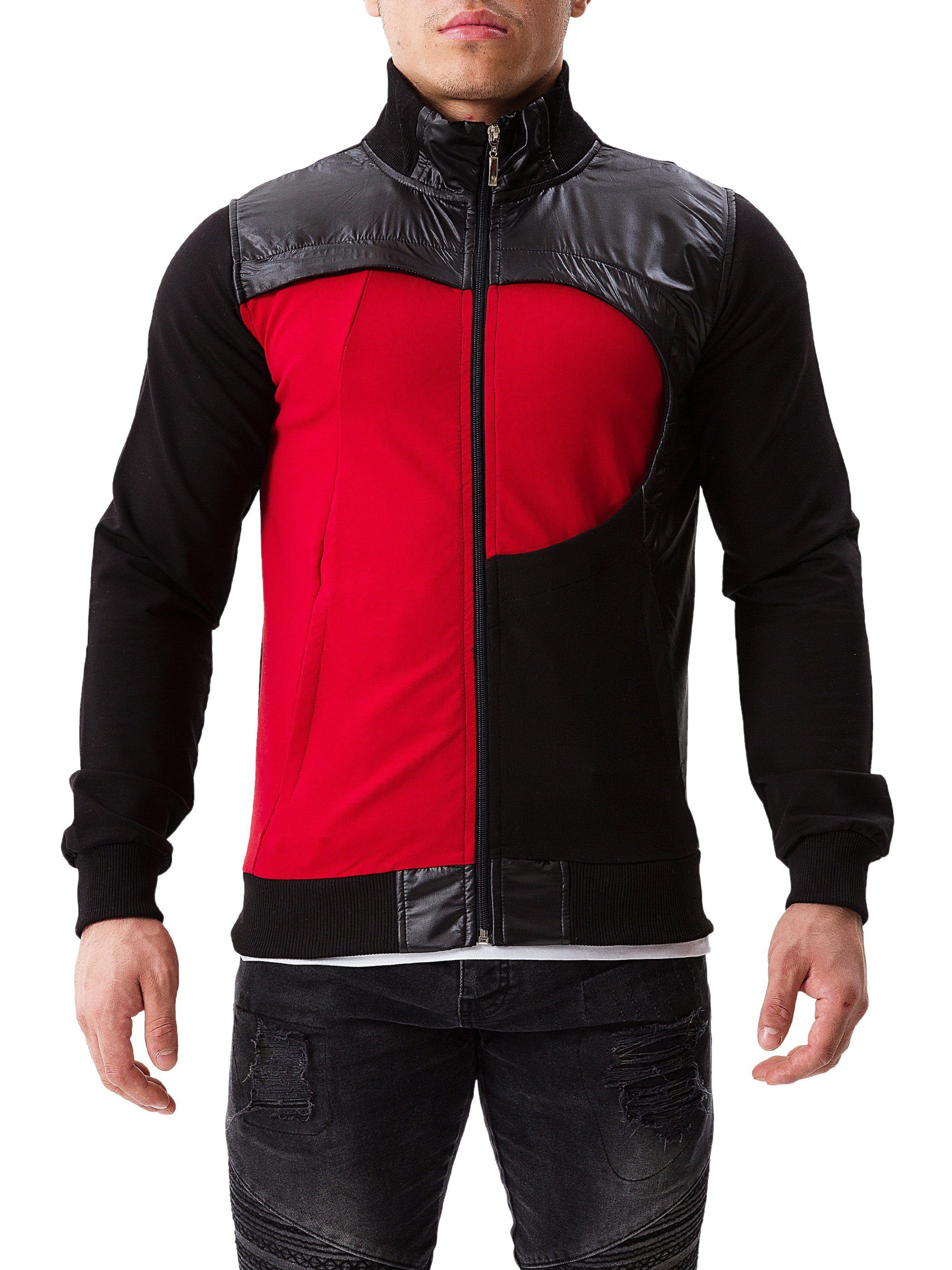 Yazubi Jacket / Schwarz Reißverschluss ( Black/Red) Sweatjacke rot Diego Mit