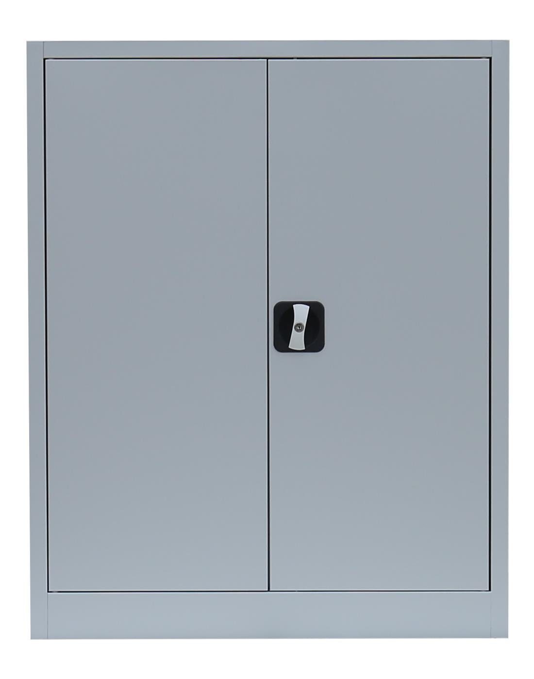 Steelboxx Mehrzweckschrank Lüllmann® Flügeltürenschrank, 2,5 kein x komplett 800 | grau mm 383 grau und 1000 Aufbau verschweißt, (1-St) x montiert notwendig OH