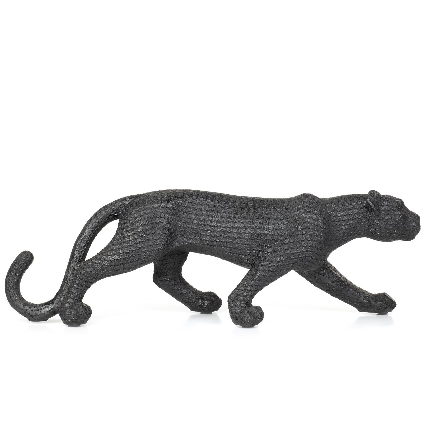 Moritz Dekofigur Deko-Figur Figuren Panther Dekoration herum Polyresin aus Dekoelement schleicht Dekofigur schwarz, Polyresin Puma aus