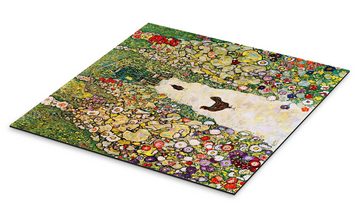 Posterlounge Alu-Dibond-Druck Gustav Klimt, Gartenweg mit Hühnern, Wohnzimmer Malerei