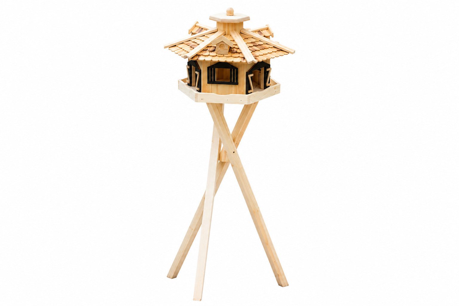 Holzdekoladen Vogelhaus Vogelhaus aus Holz optional mit Ständer – Dekorative Gartendeko
