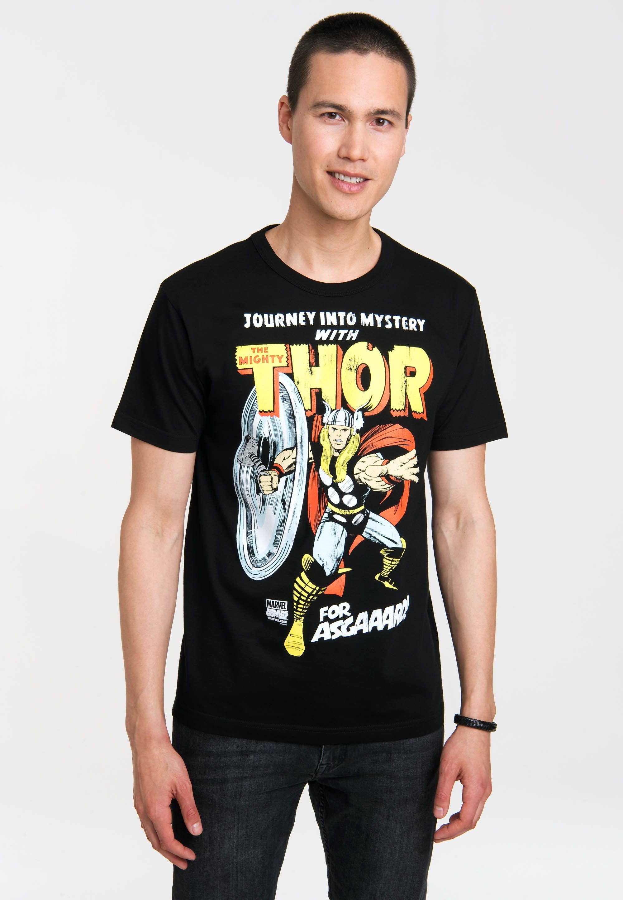 LOGOSHIRT T-Shirt Thor - Marvel - For Asgaaard! mit coolem Frontprint | T-Shirts
