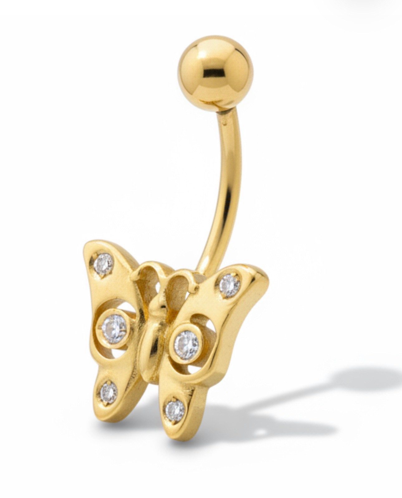 Bauchnabelpiercing Schmetterling 14 Karat Echtgold 585 – Nabelpiercing Damen