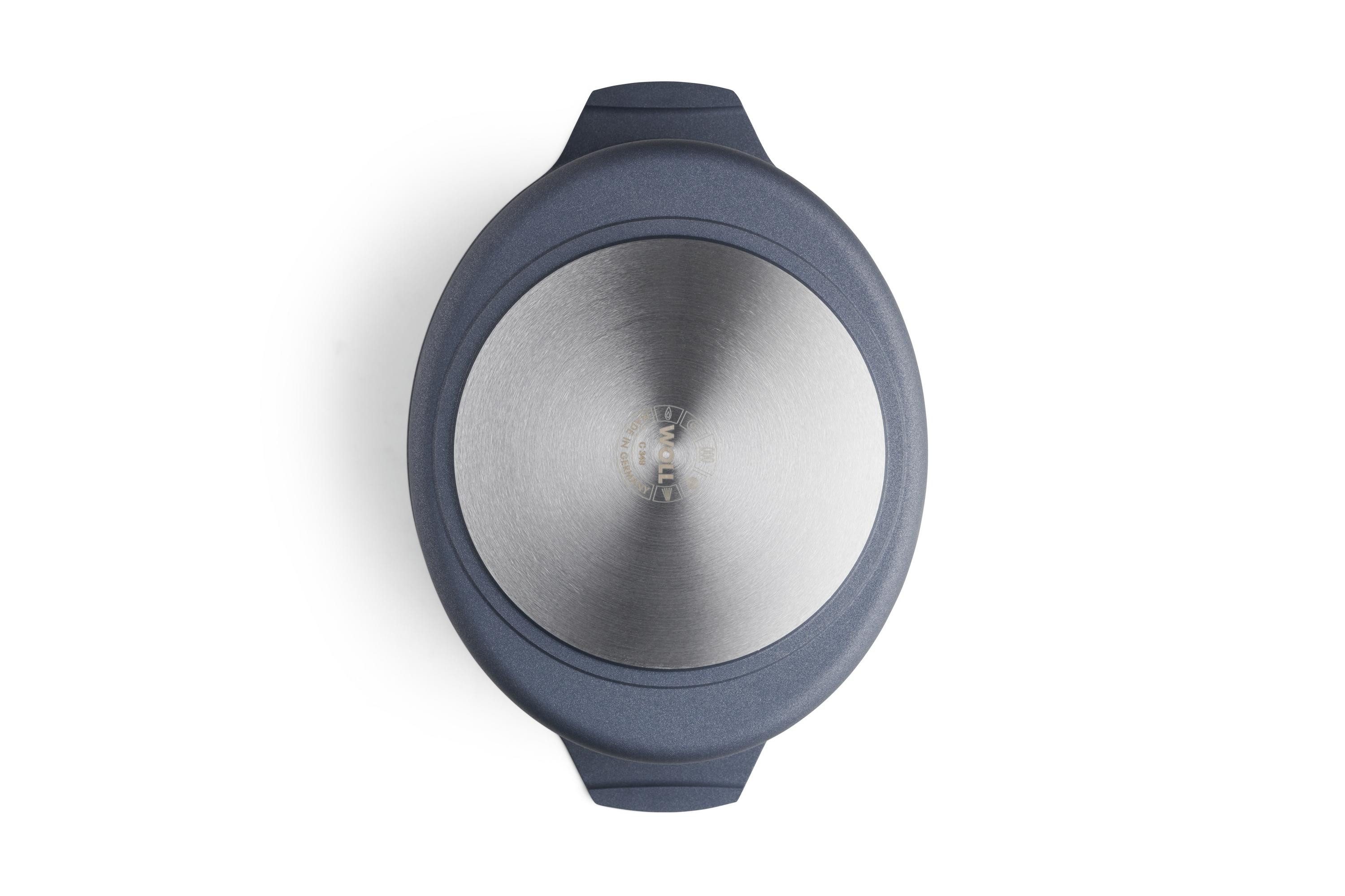 WOLL MADE IN GERMANY Bräter Diamond Lite, Aluminiumguss, mit Glasdeckel und Silikongriffen, 27 x 22 cm