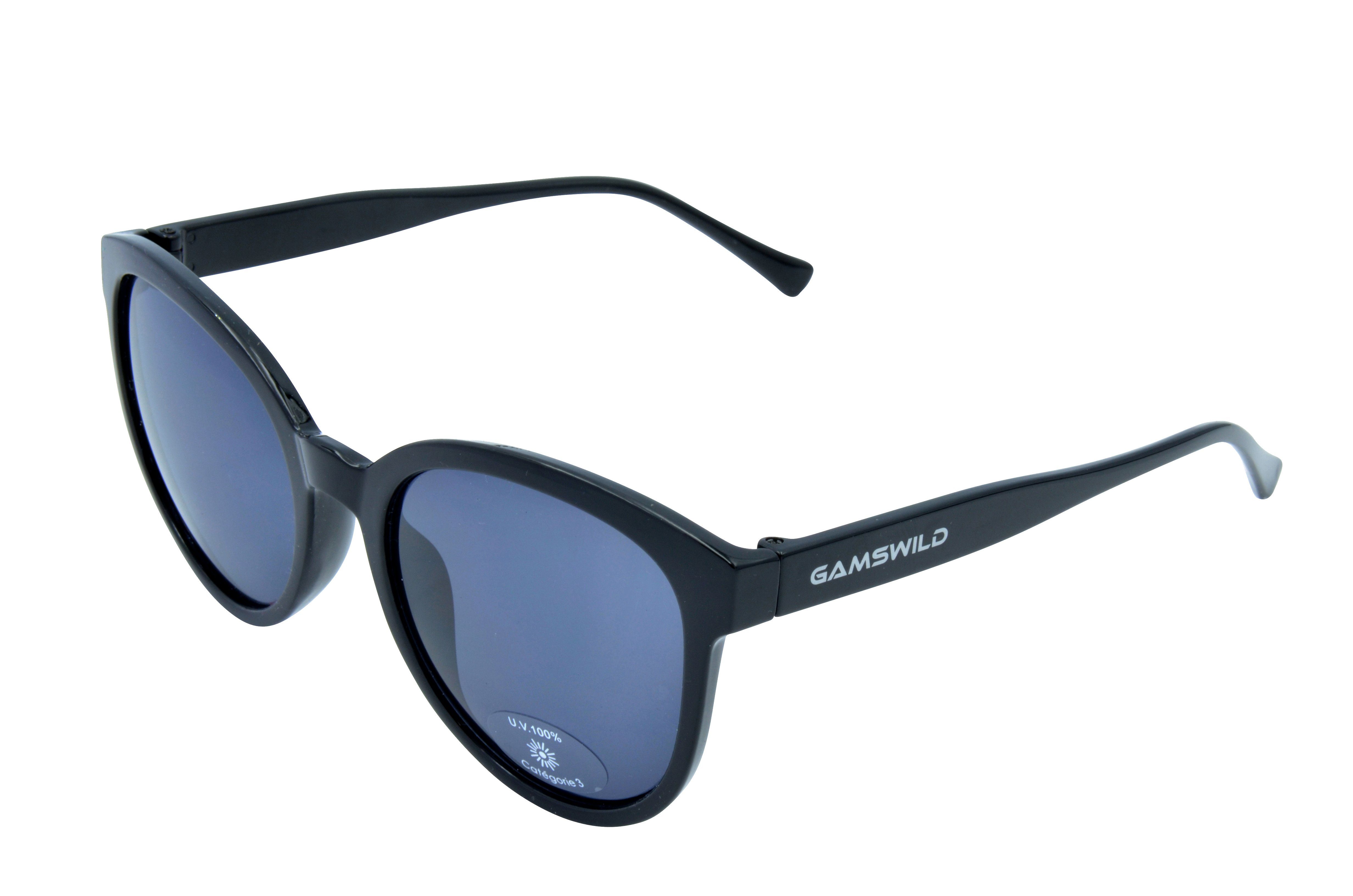 Gamswild Sonnenbrille WM7026 GAMSSTYLE Mode Brille Damen "Pianolackoptik", schwarz